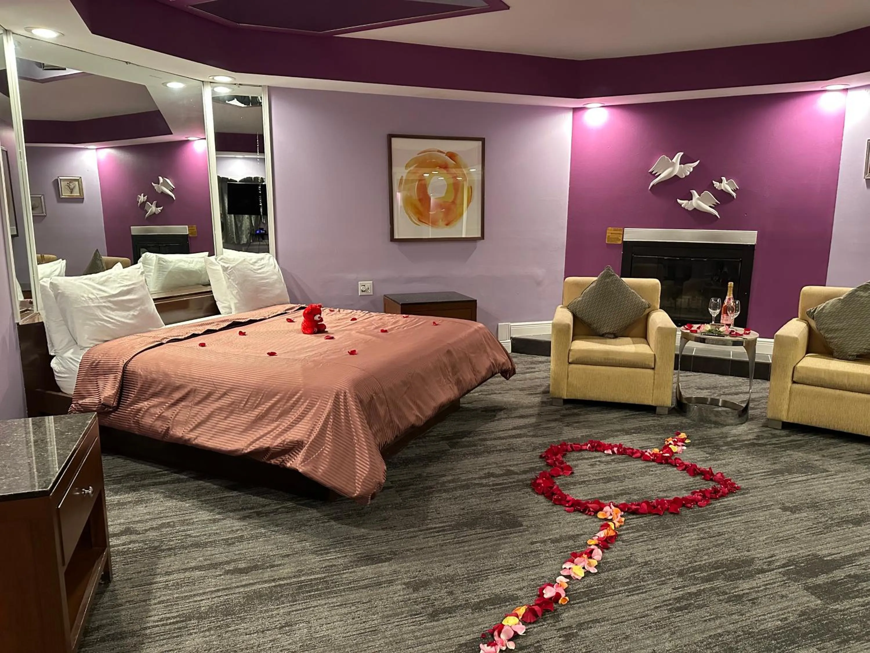 Bed in Inn of the Dove - Romantic Luxury Suites with Jacuzzi & Seasonal Fireplace at Harrisburg-Hershey-Philadelphia, PA