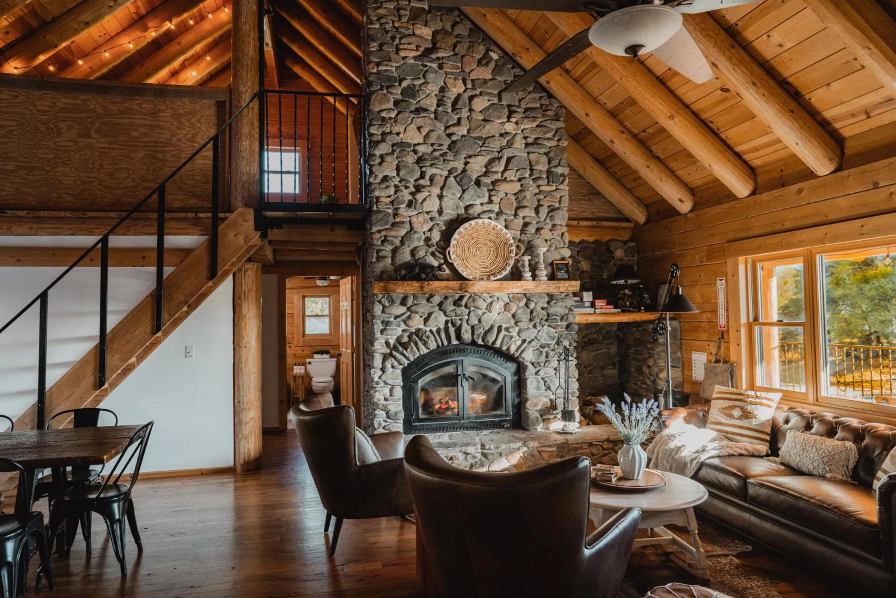 Living room in Scenic View Timber Lodge HotTub by Casa Oso