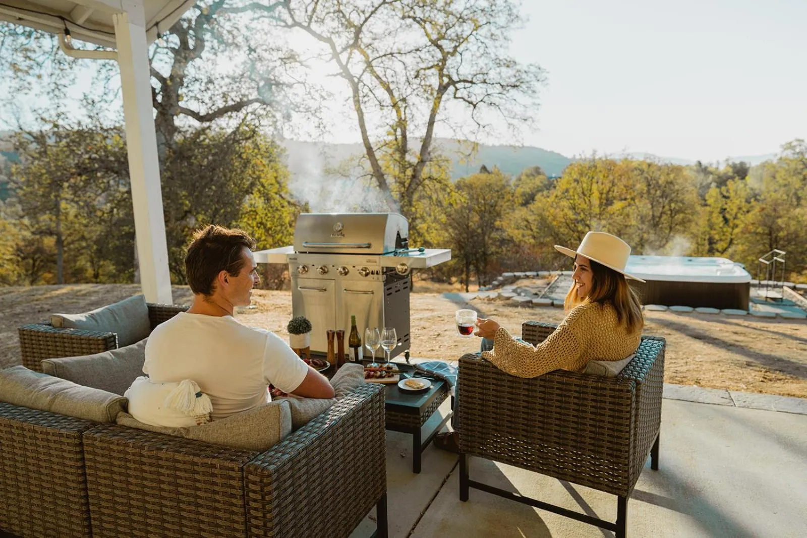 Patio in Sunset Glow Hidden Meadow BBQ HotTub by Casa Oso