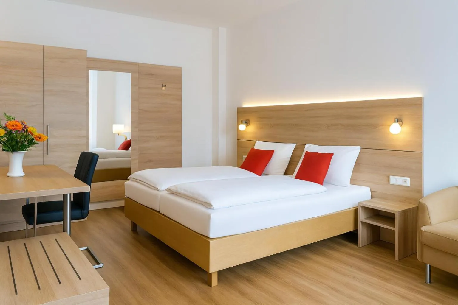 Bed in Das Falk Apartmenthaus