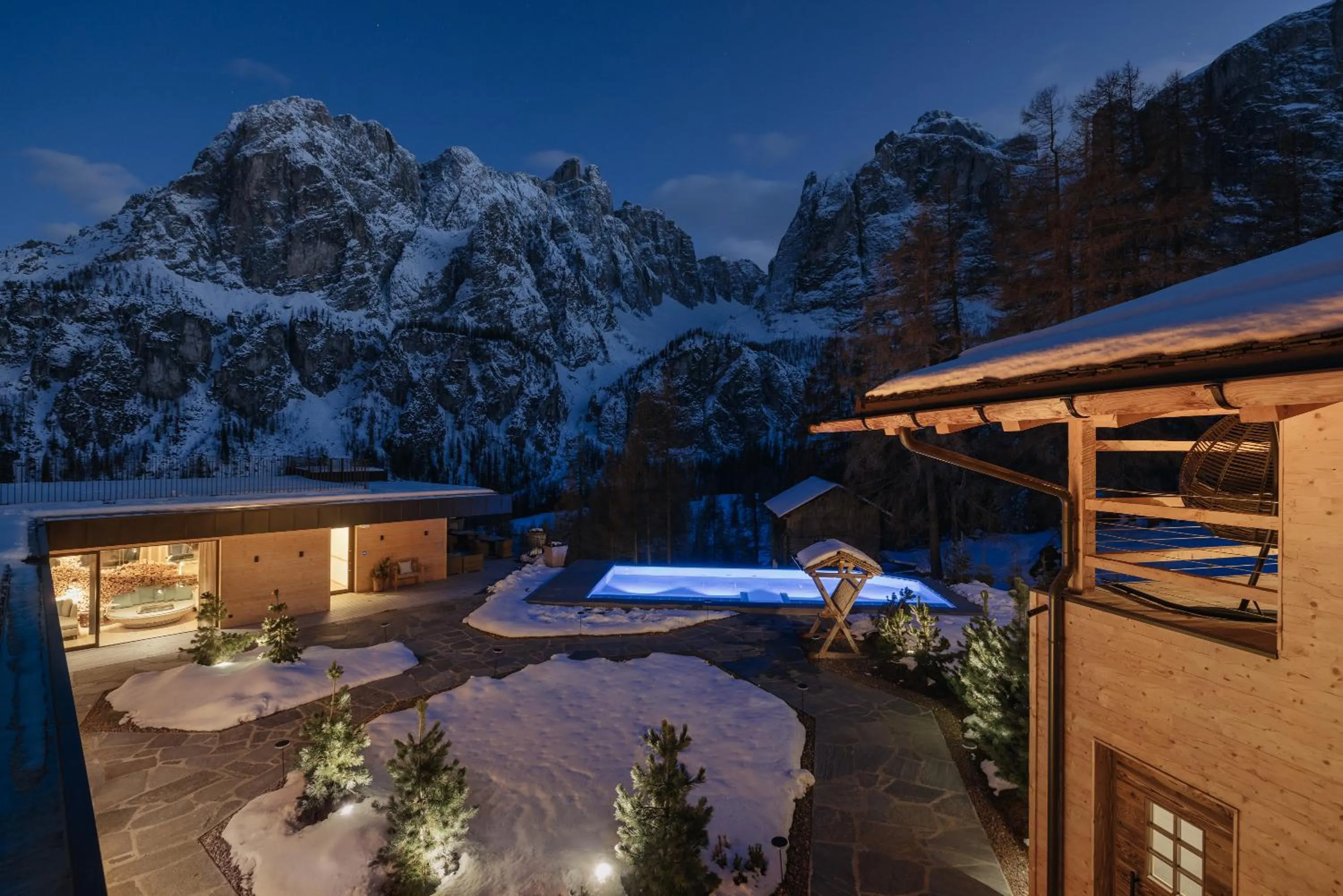 Swimming pool in Kolfuschgerhof Mountain Resort