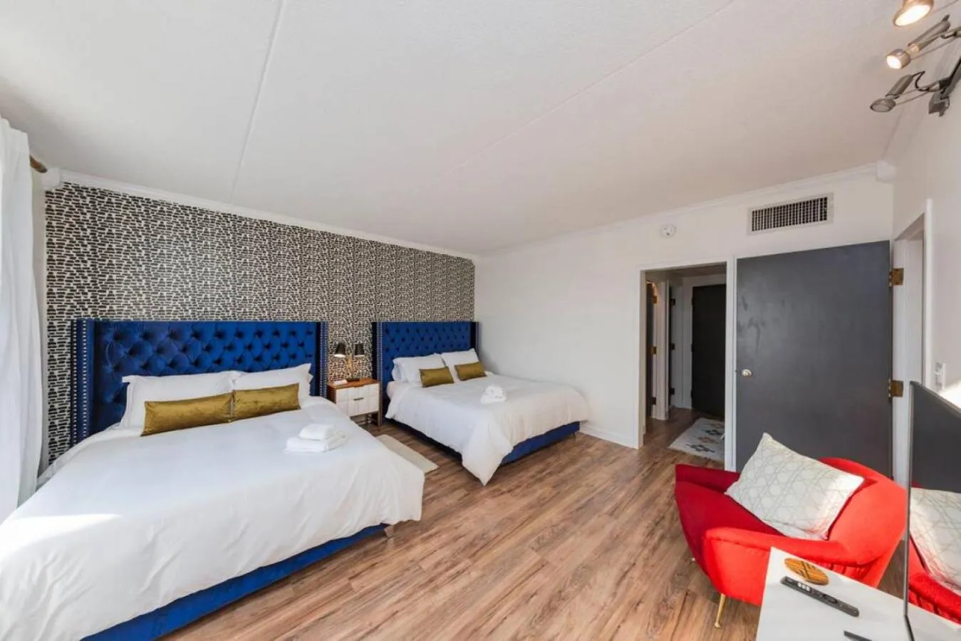 Bedroom, Bed in Music Row Retreat with Pool and Free Parking, Walk to Bars!