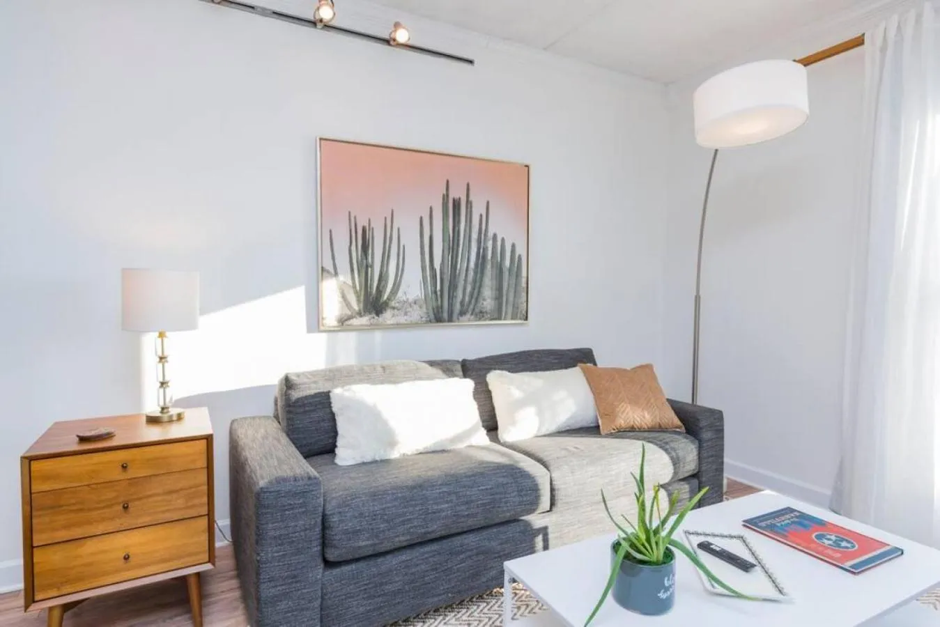 Living room in Music Row Retreat with Pool and Free Parking, Walk to Bars!