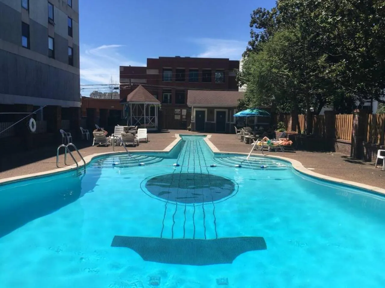 Pool view in Music Row Retreat with Pool and Free Parking, Walk to Bars!