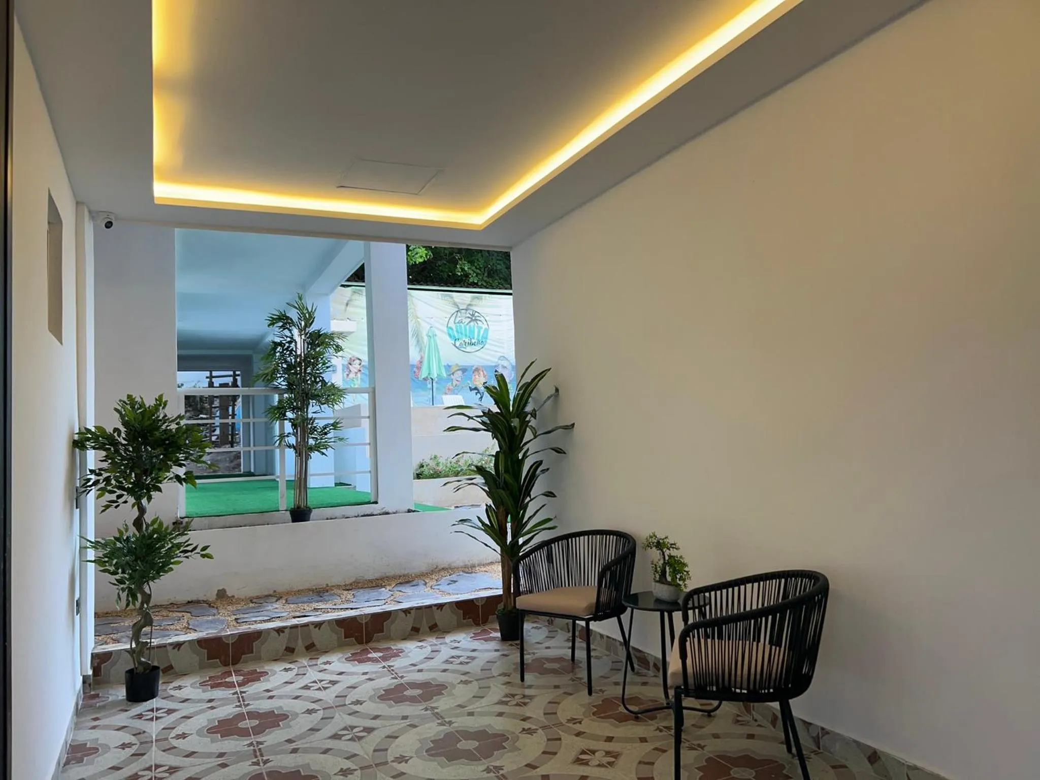 Lobby or reception in La Quinta Caribeña