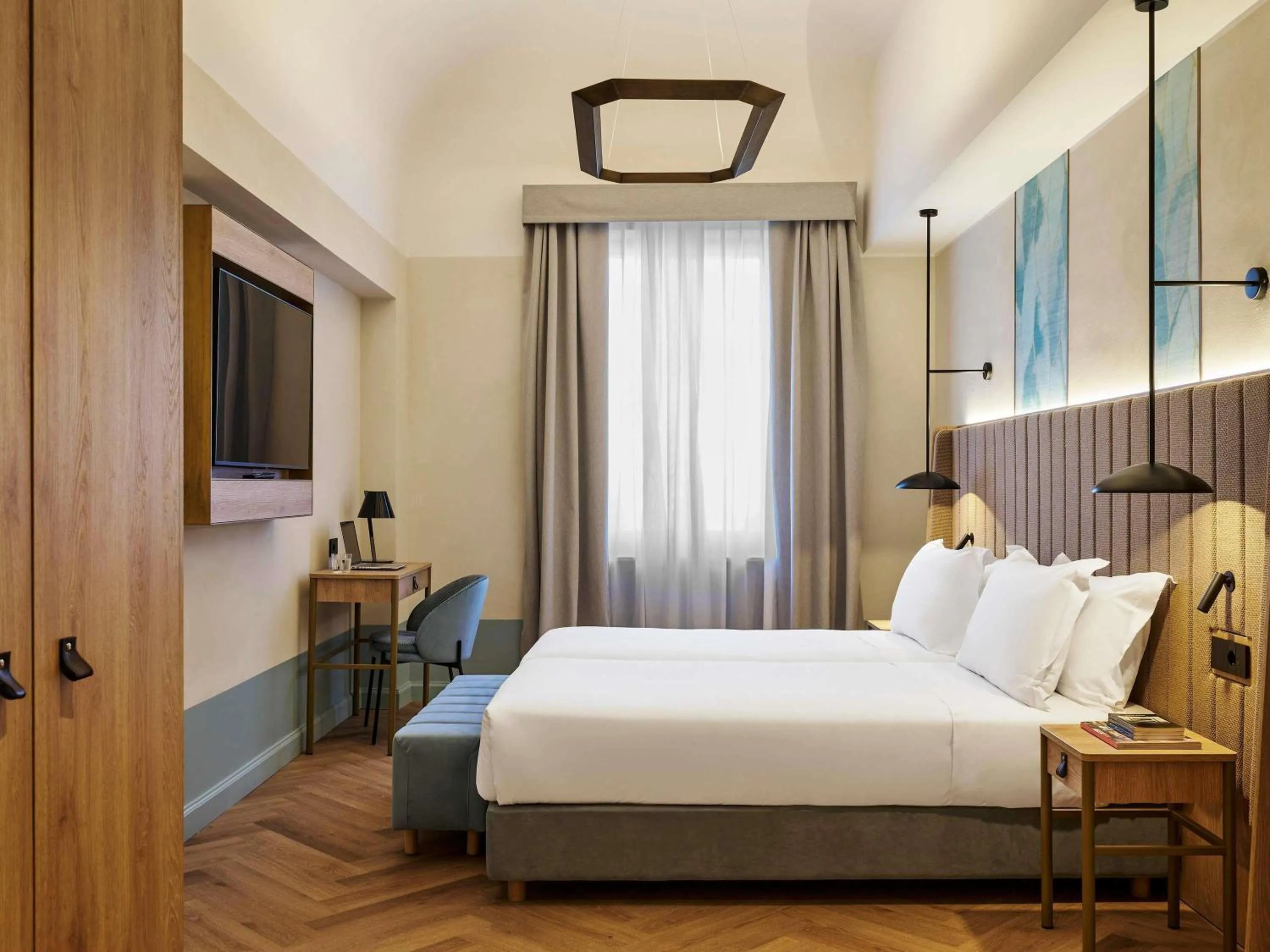 Bedroom, Bed in Hotel Giacomo Morra Alba - Handwritten Collection