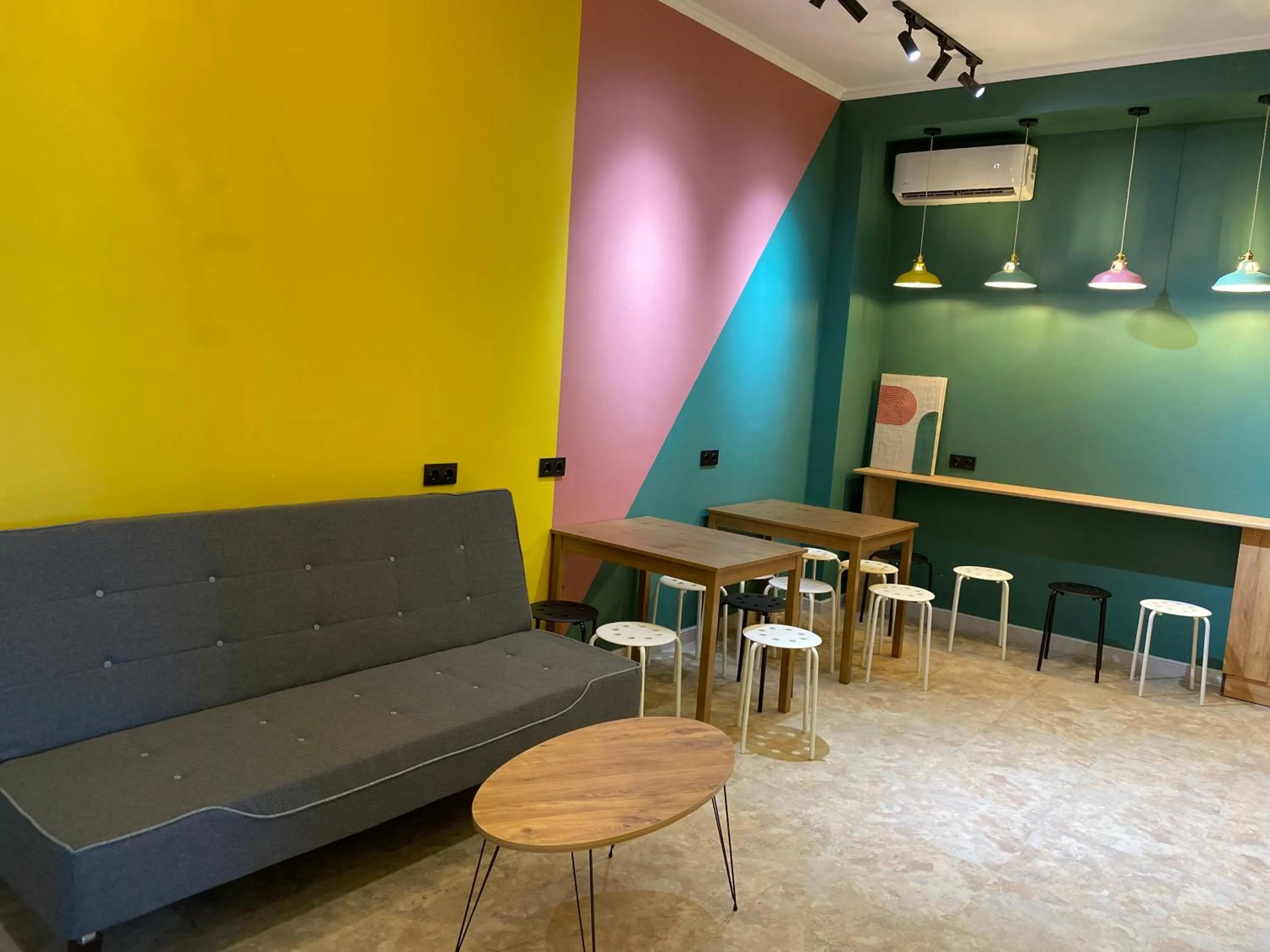 Seating area in DOMA HOSTEL