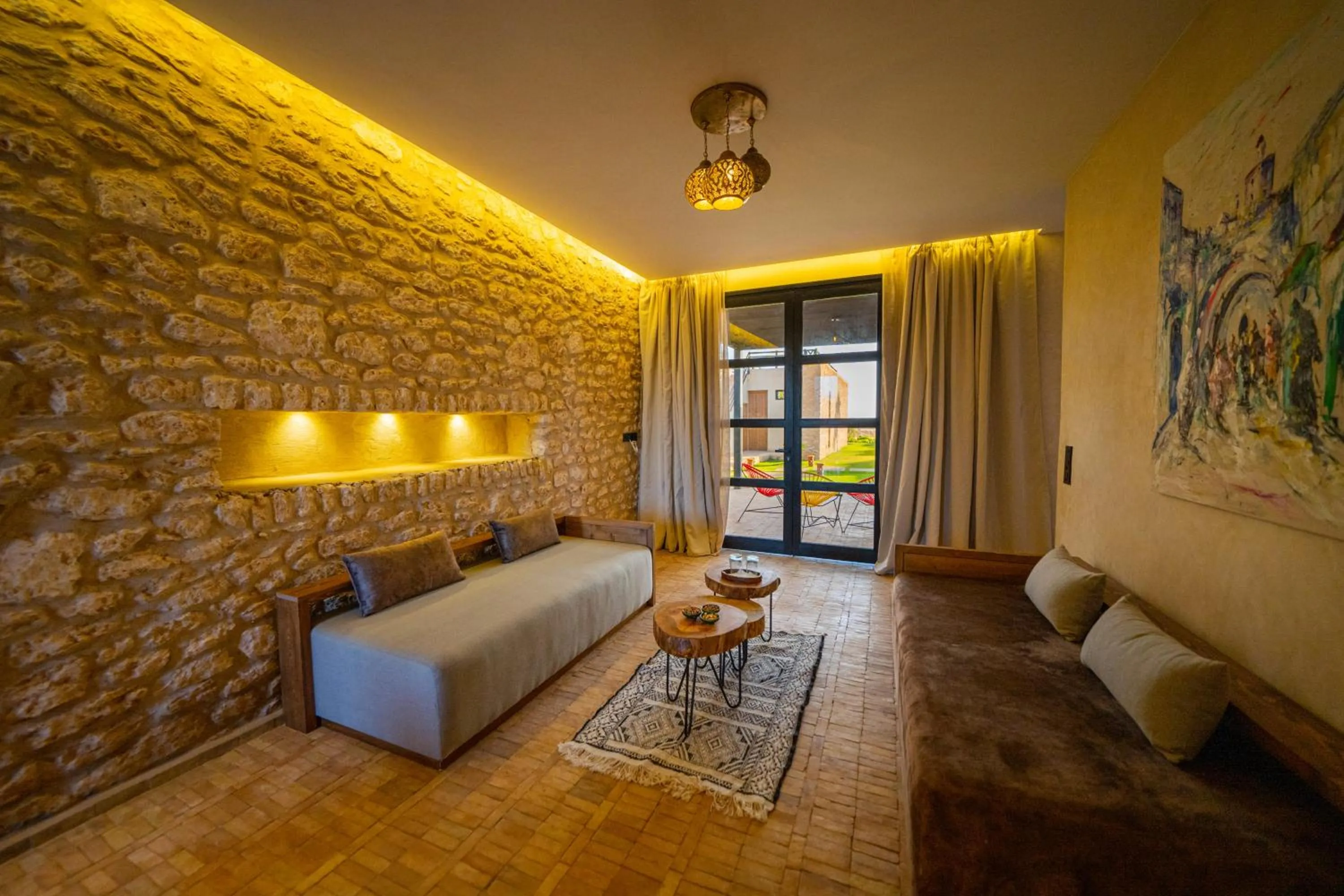 Living room, Bed in BABERRIH Hôtel Hospitality Palaces & Resorts