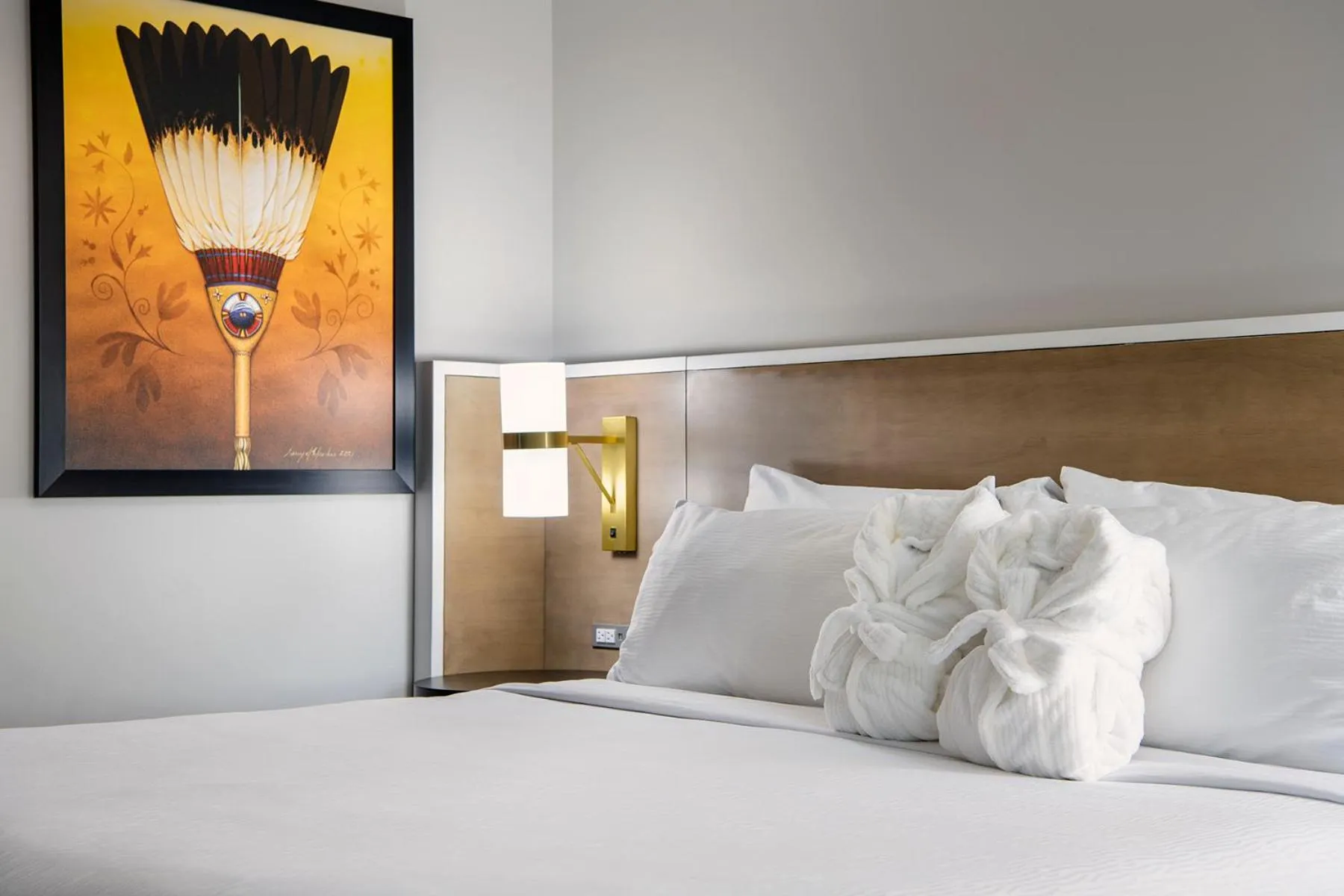 Bed in Wyndham Garden Winnipeg Airport