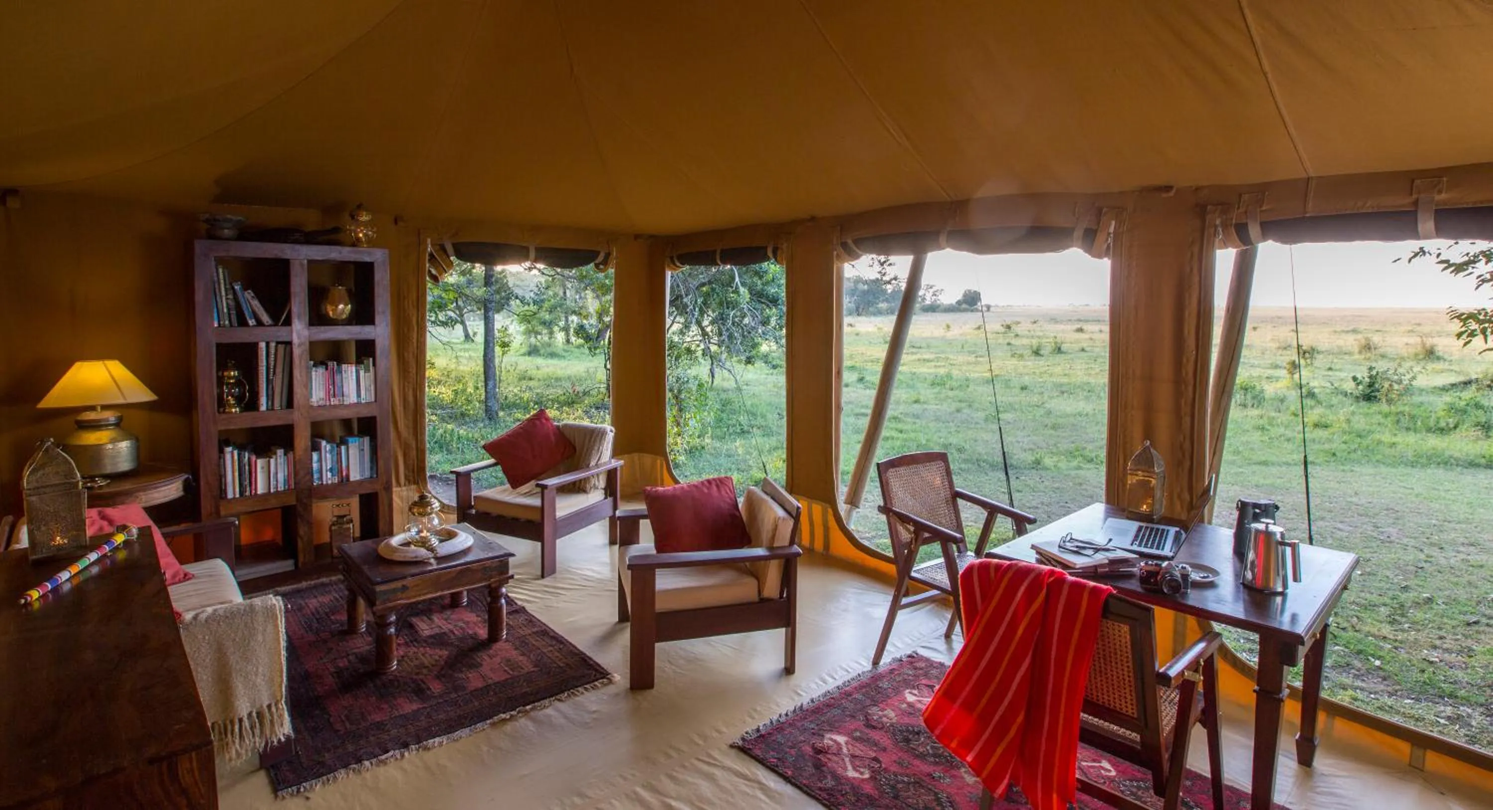 Seating area in Elephant Pepper Camp