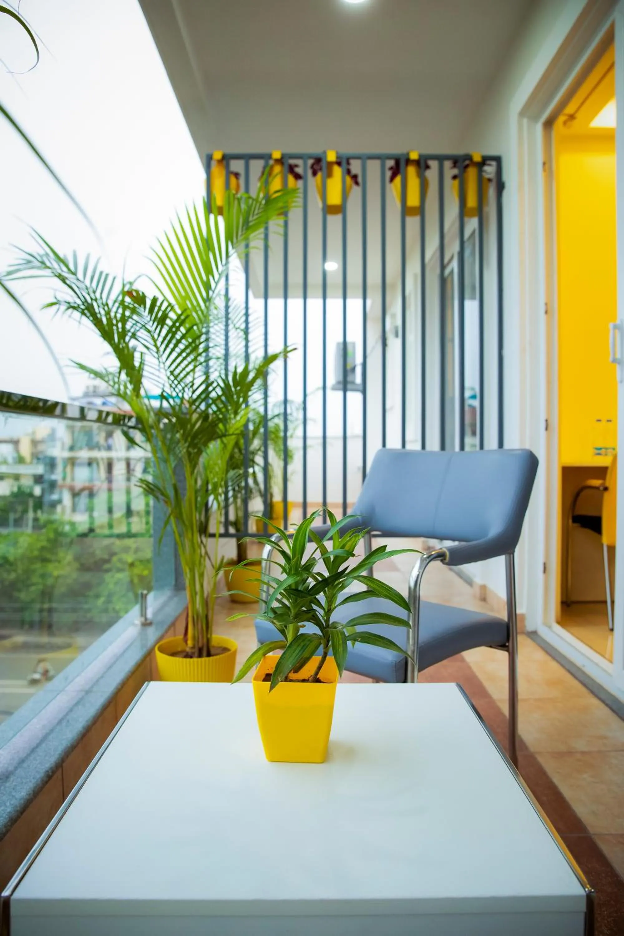 Balcony/Terrace in Lime Tree Luxury Studio - Service Apartment Near Artemis Hospital ,Gurgaon