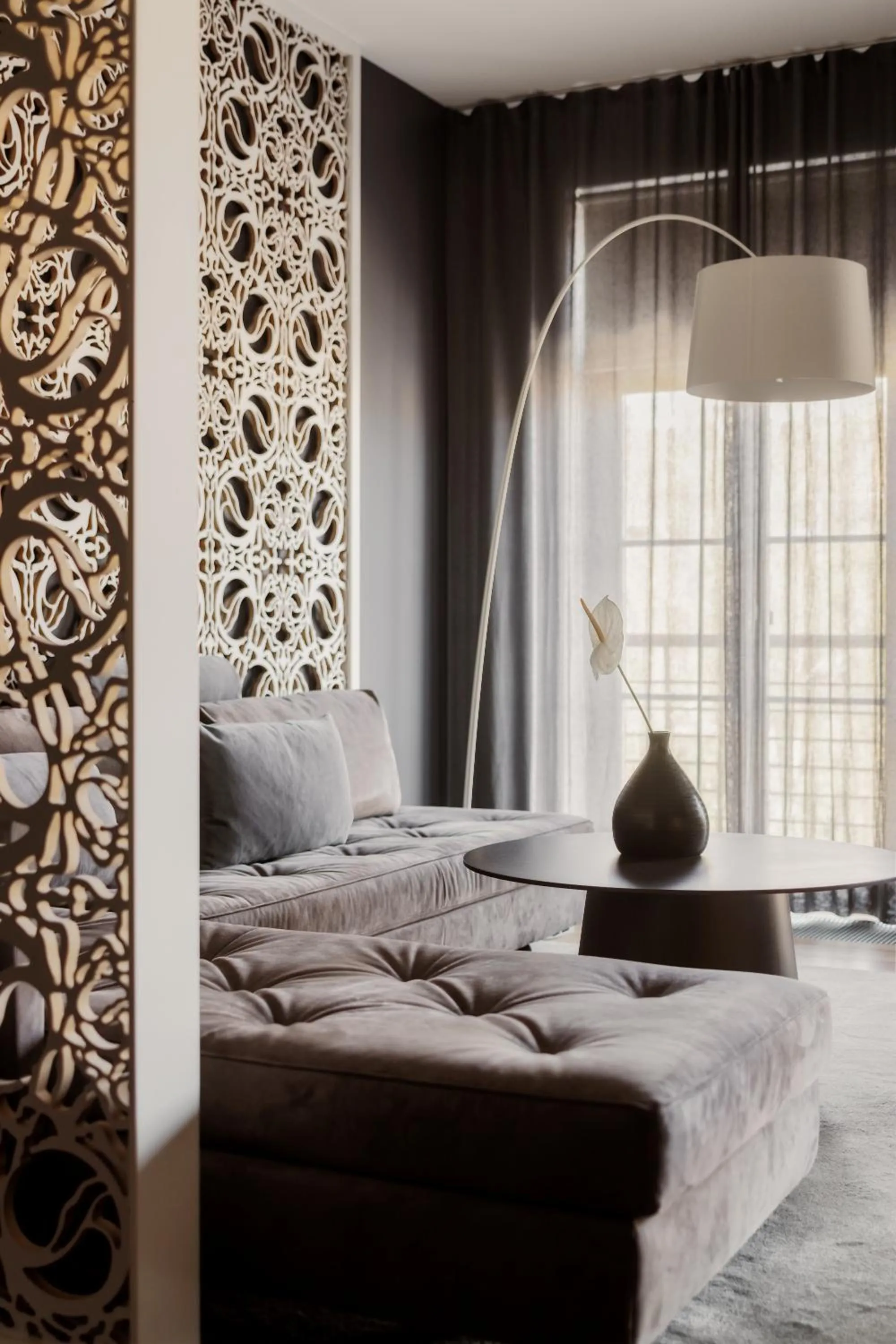 Living room, Bed in Hotel Bergs Suites