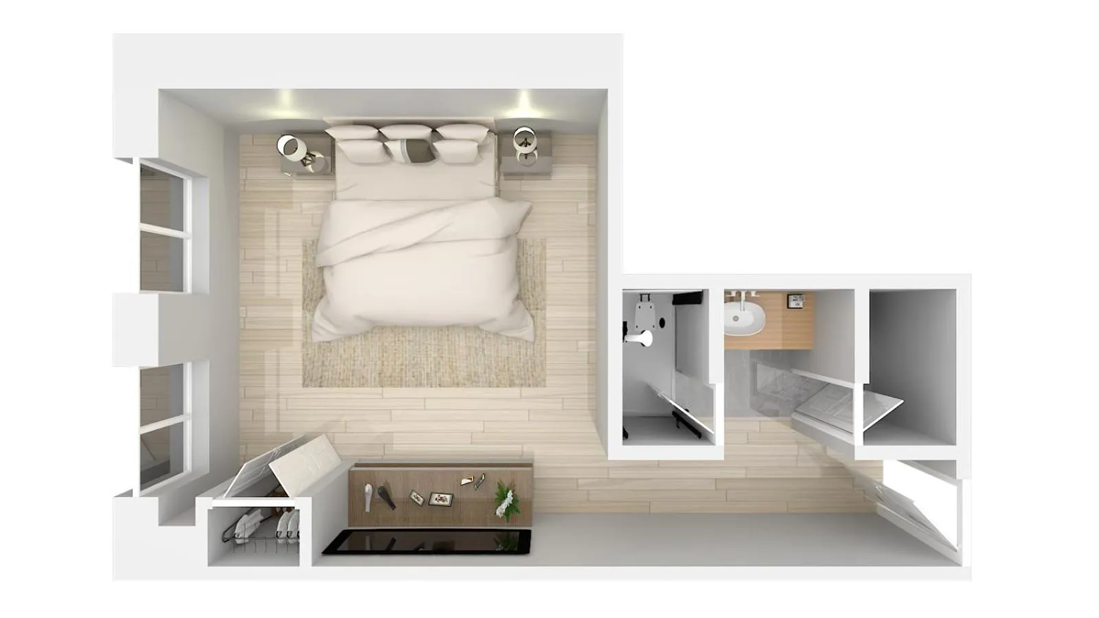 Floor plan, Bed in Good Hotels Downtown Denver