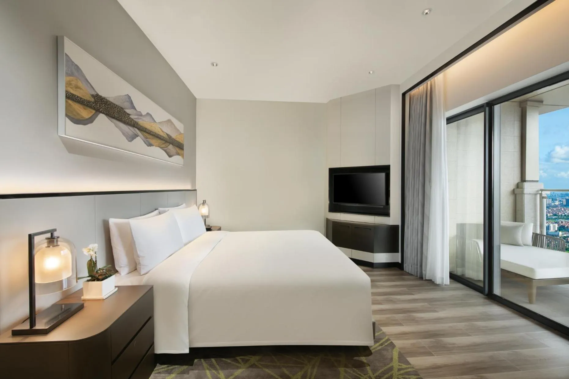Bedroom, Bed in Oakwood Residence Foshan
