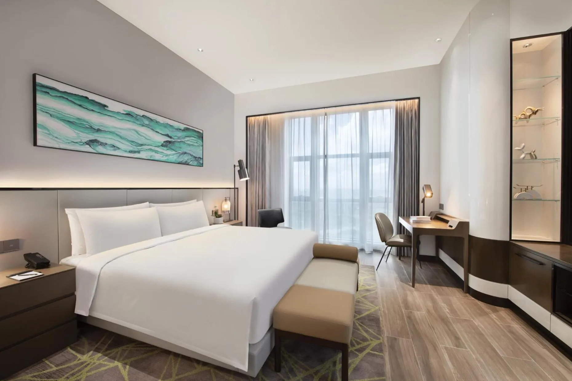 Bedroom, Bed in Oakwood Residence Foshan