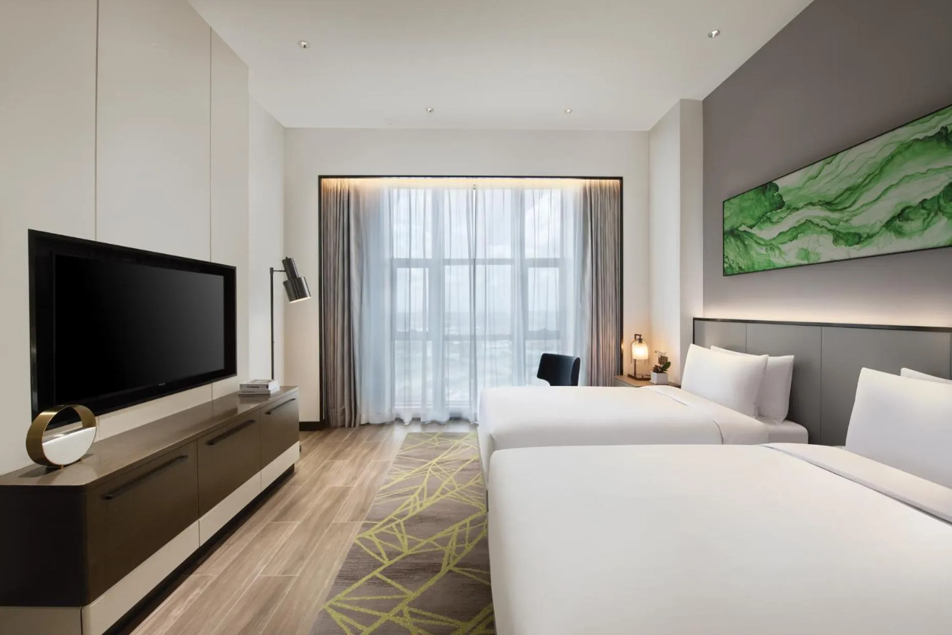 Bedroom, Bed in Oakwood Residence Foshan
