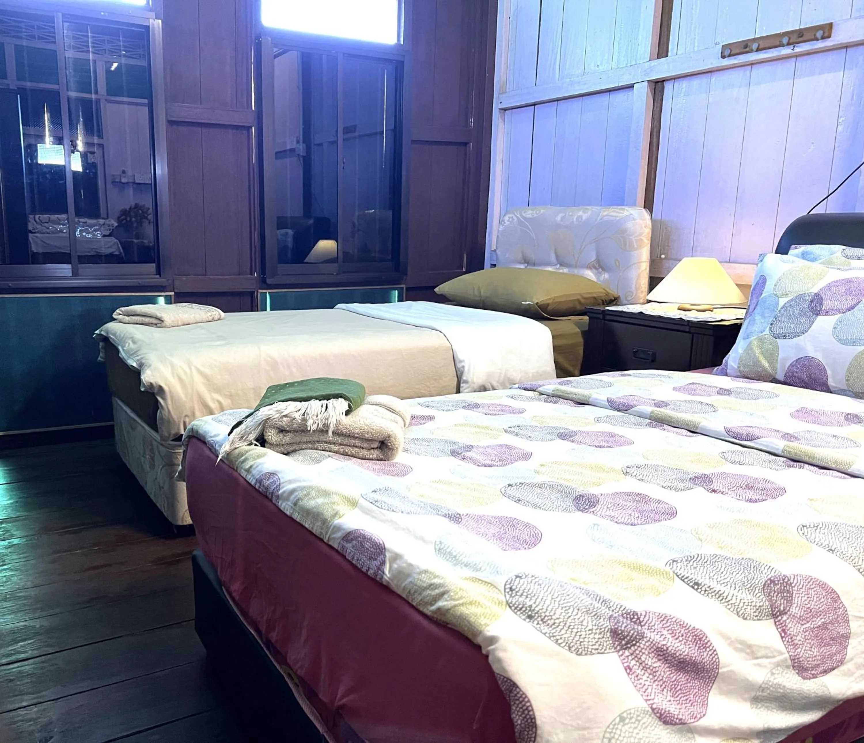 Bed in HOMESTAY Kampong KOTA AUR Resort with swimming pool, Kepala Batas, SEBERANG PERAI, PENANG -MOTAC registered Awarded ASEAN homestay standard Malaysia AWARD 2023-2028 Only 3 minutes from viral KG AGONG