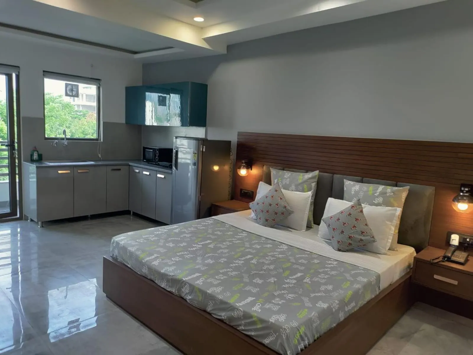 Bedroom, Bed in Perch Service Apartment DLF Cyber City