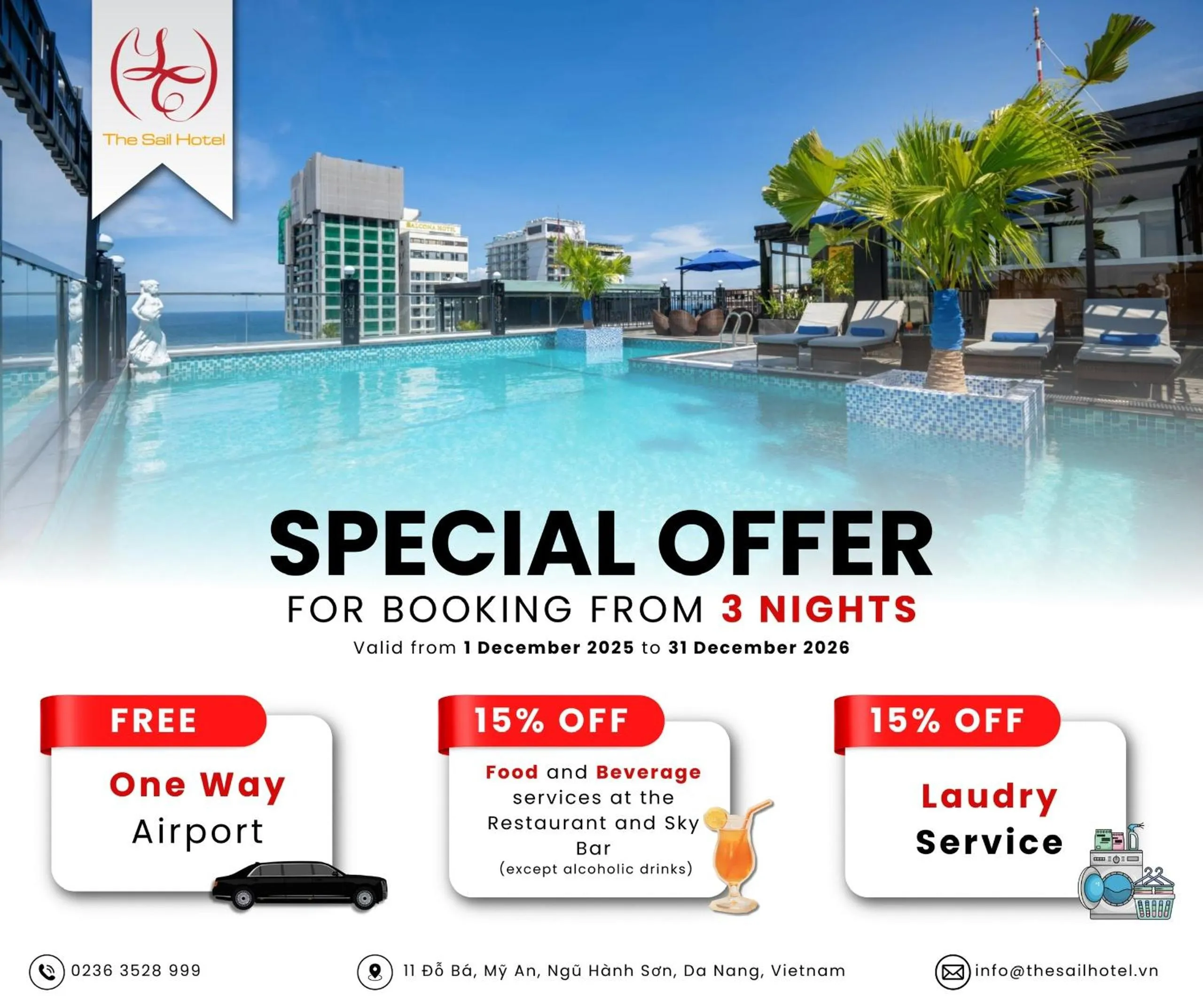 Swimming pool in The Sail Hotel - My Khe Beach