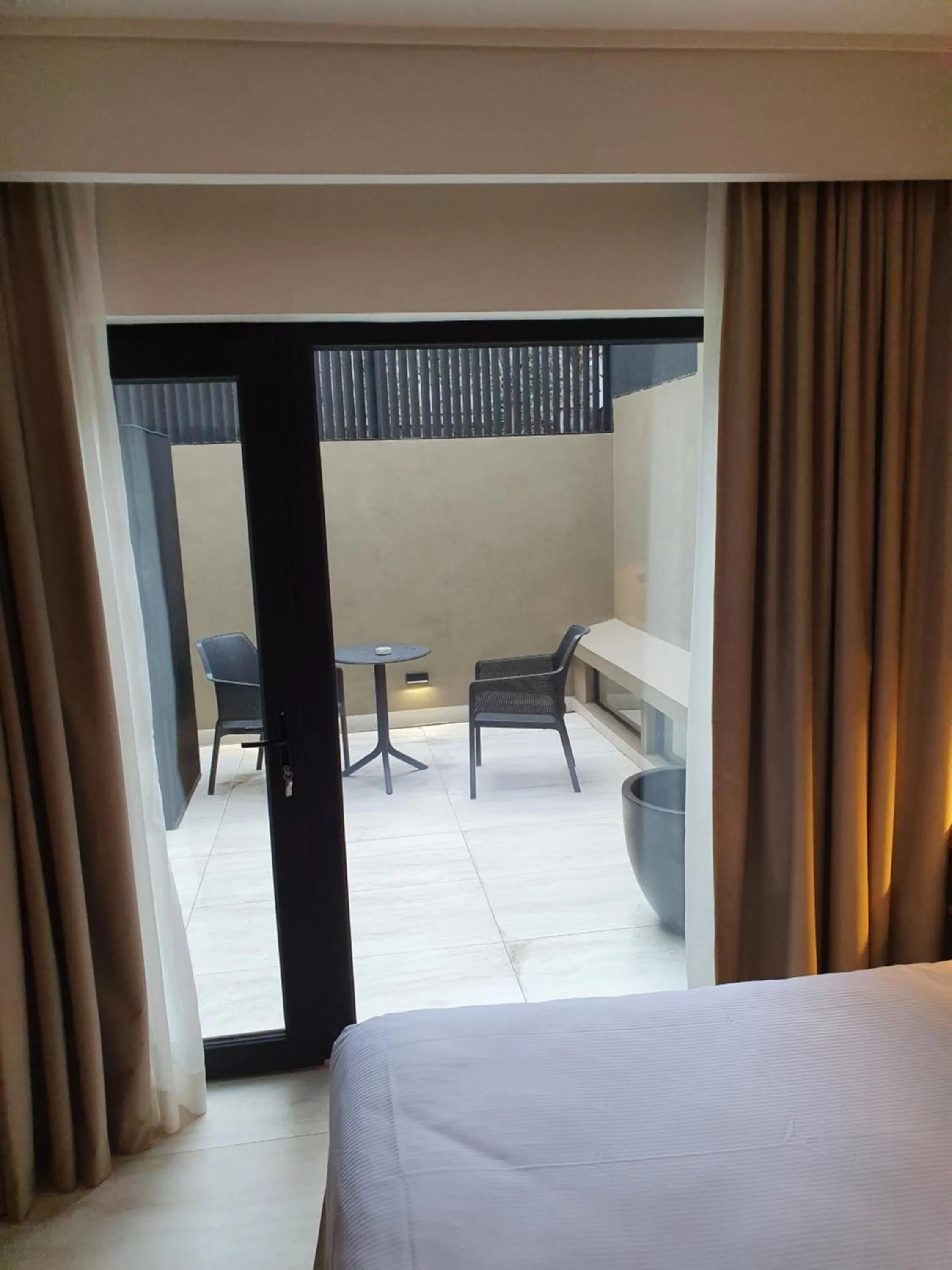 Balcony/Terrace, Bed in Lastarria Hotel