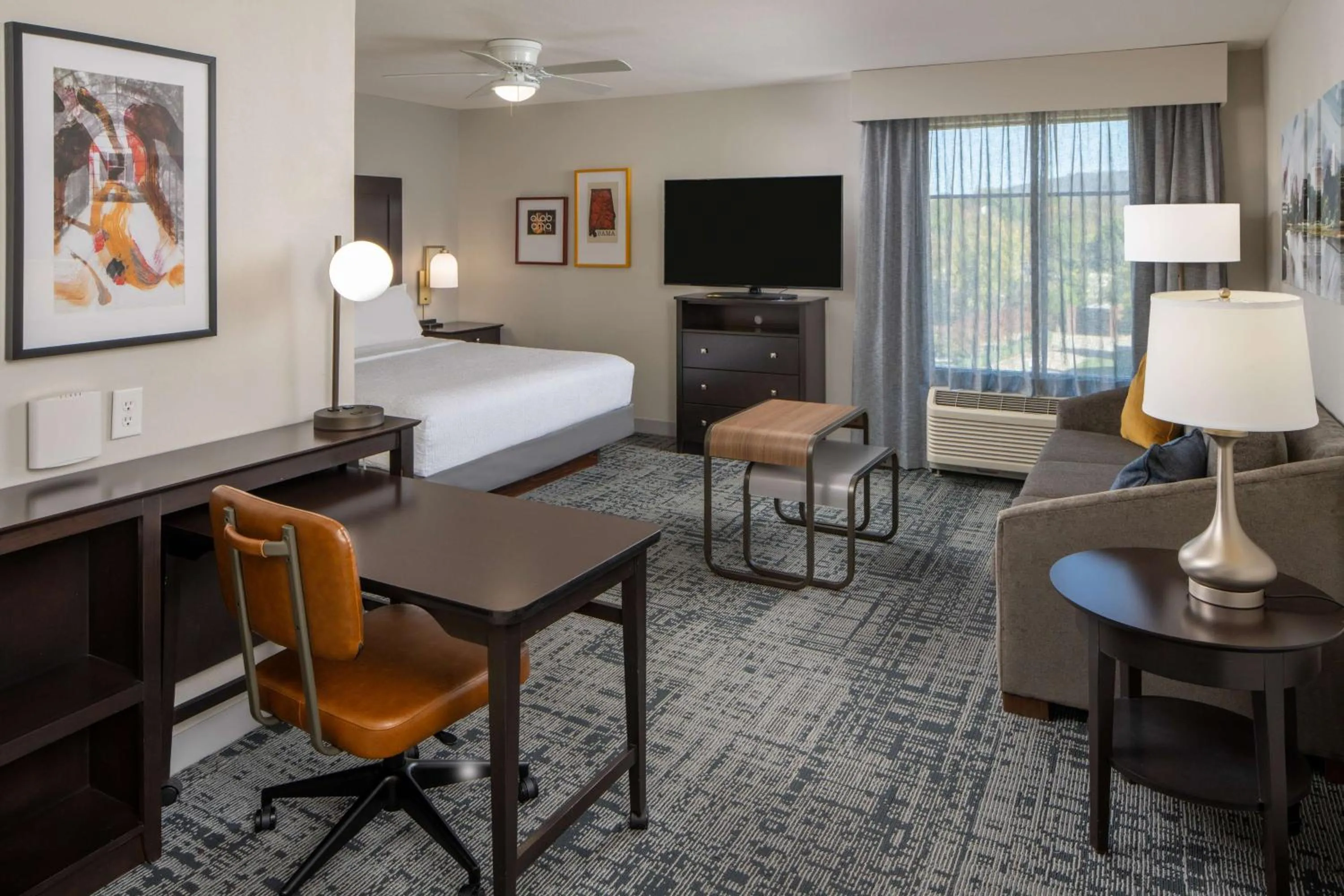 Living room, Bed in Homewood Suites by Hilton Huntsville-Downtown
