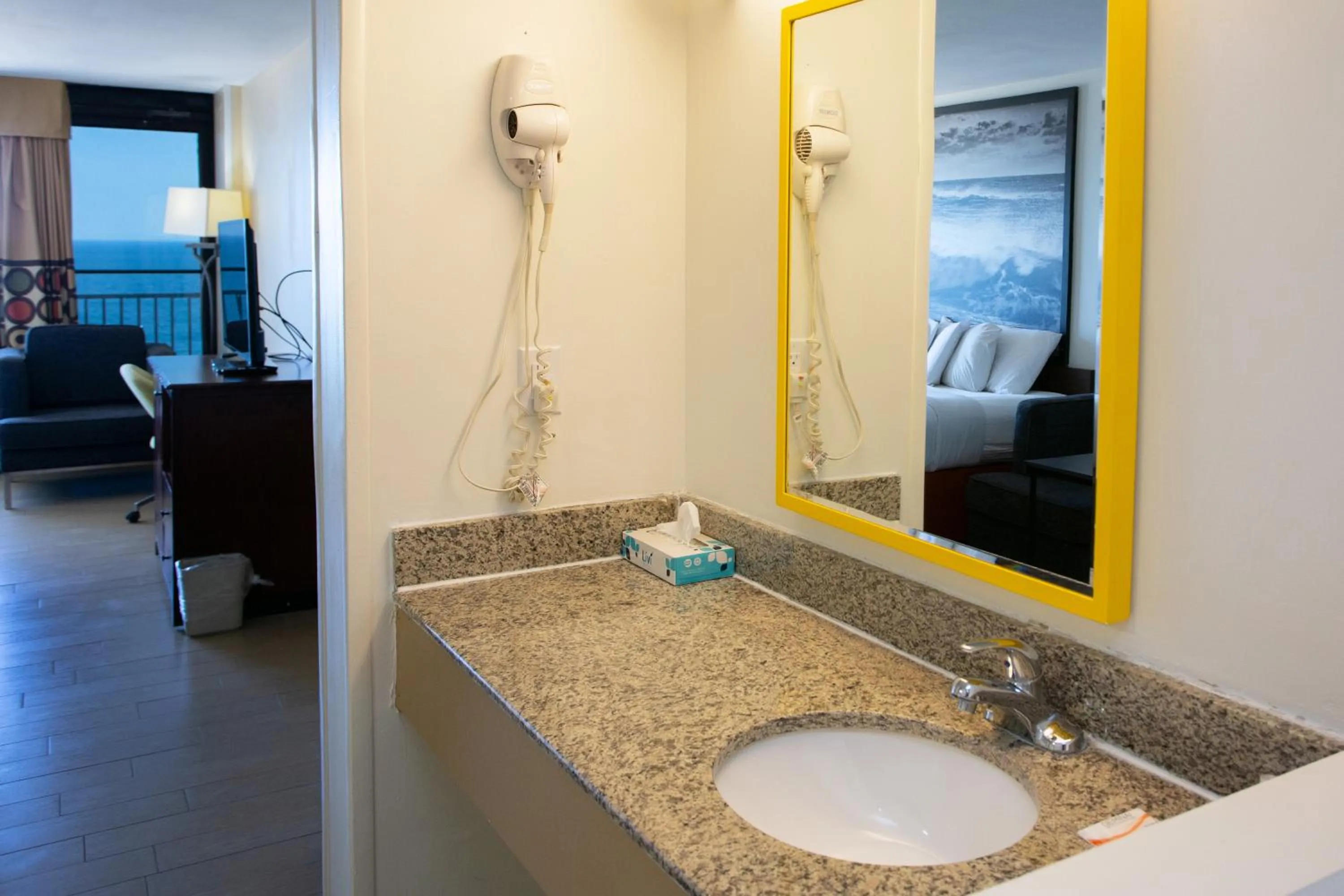 Bathroom in Super 8 by Wyndham Virginia Beach Oceanfront