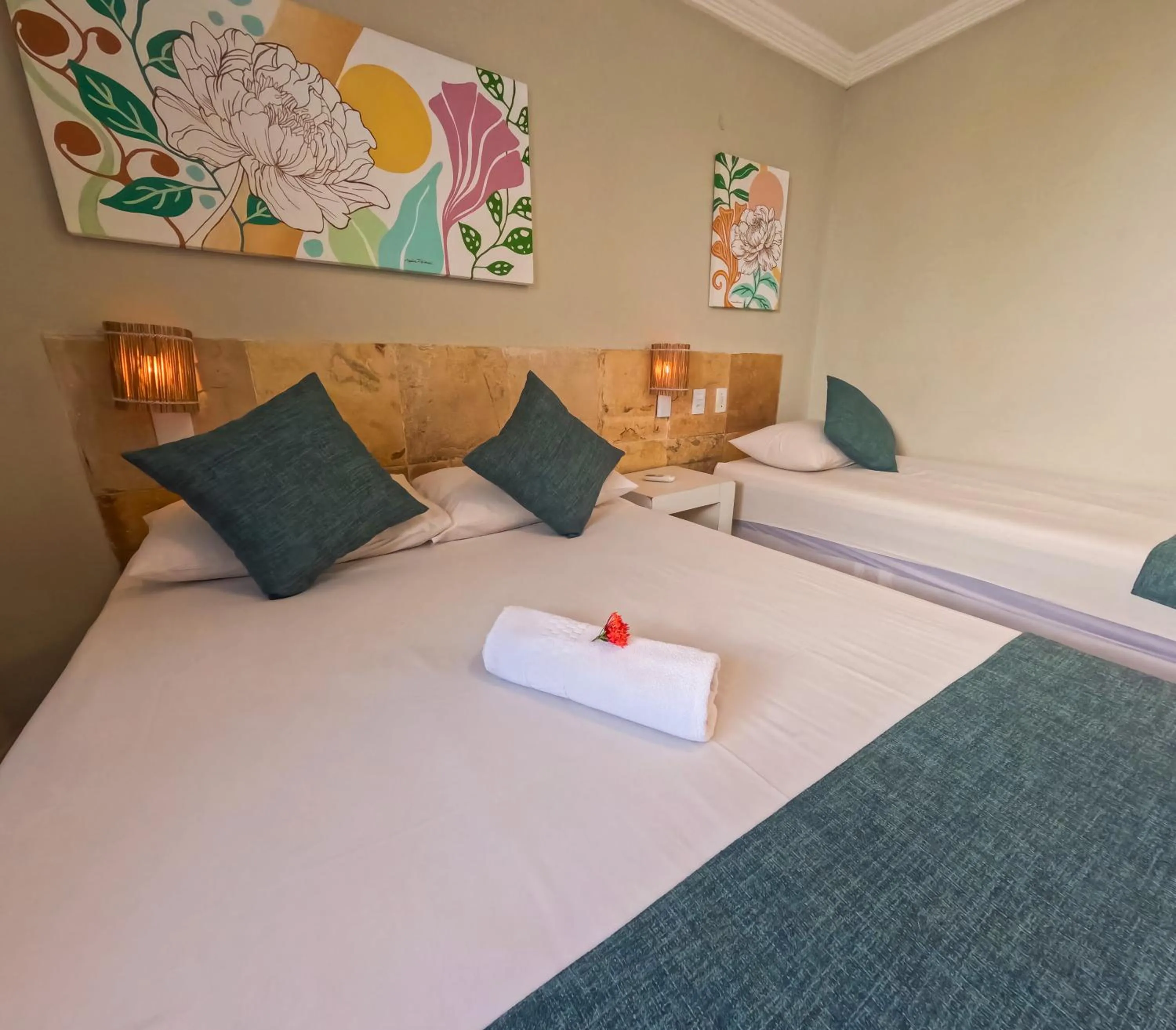 Bed in Pousada Hippopotamus Jeri