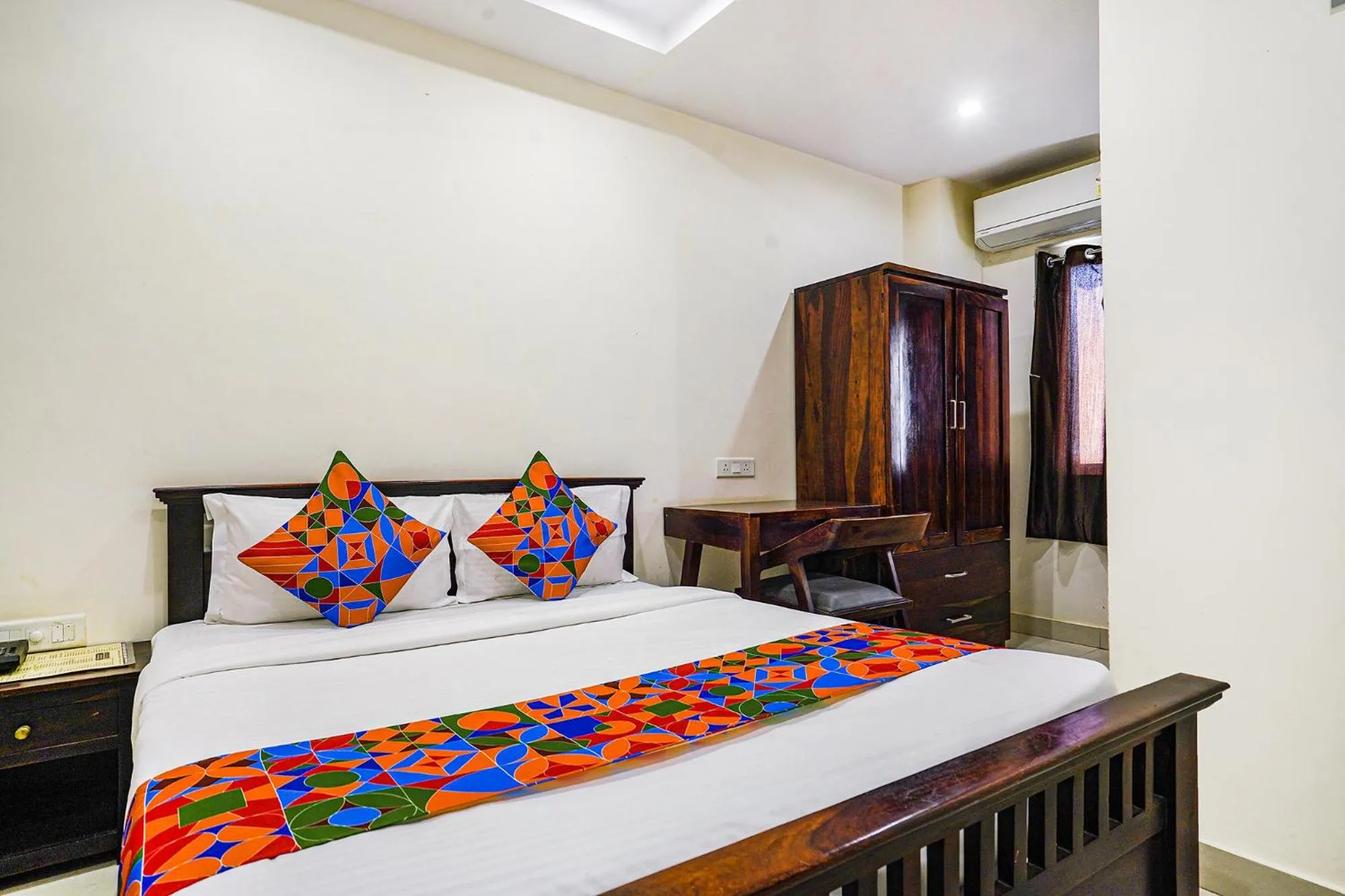 Bed in FabHotel Hamsa The Right Choice - Nr Lanco Hills, Manikonda
