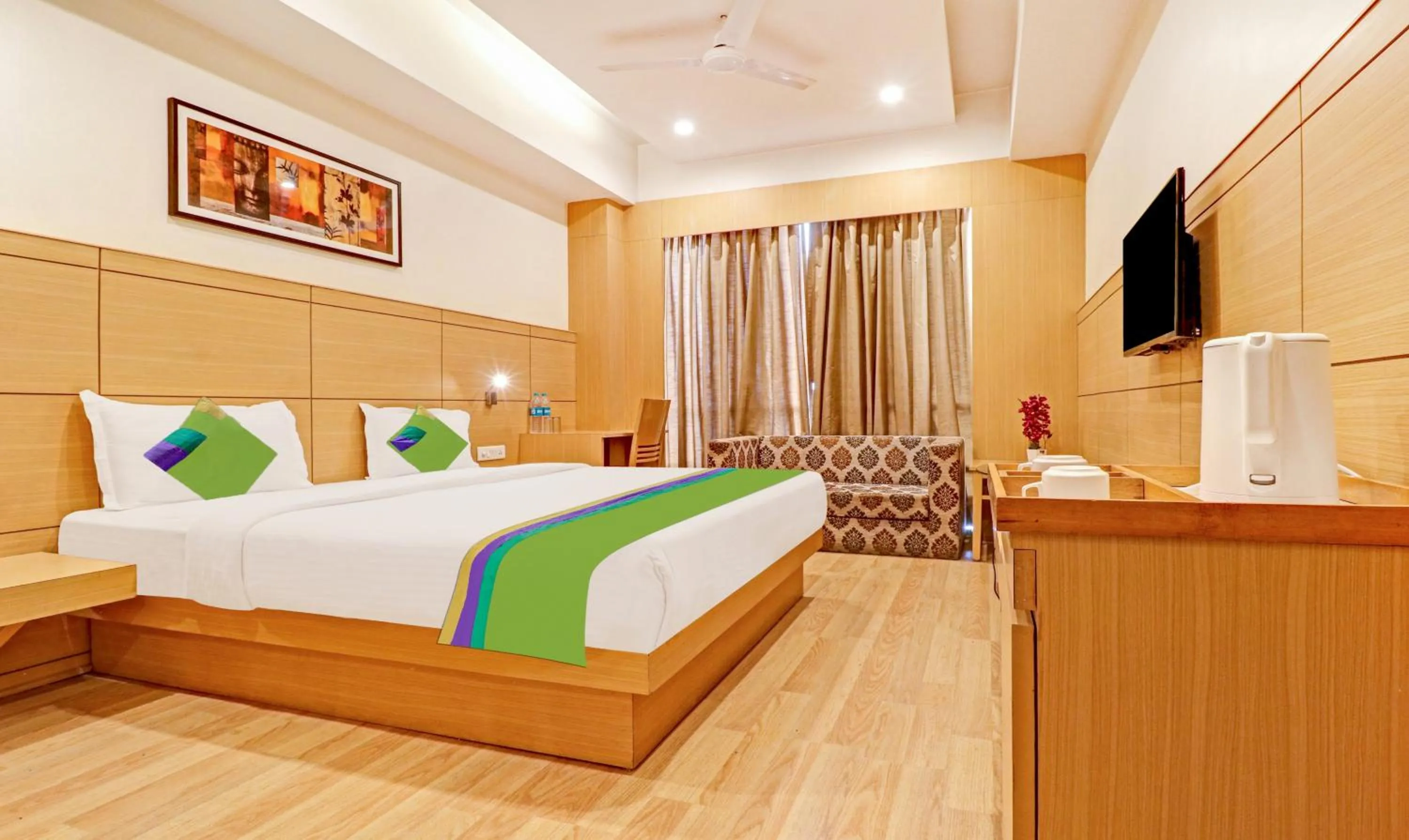 Bedroom, Bed in Treebo Galaxy Rooms