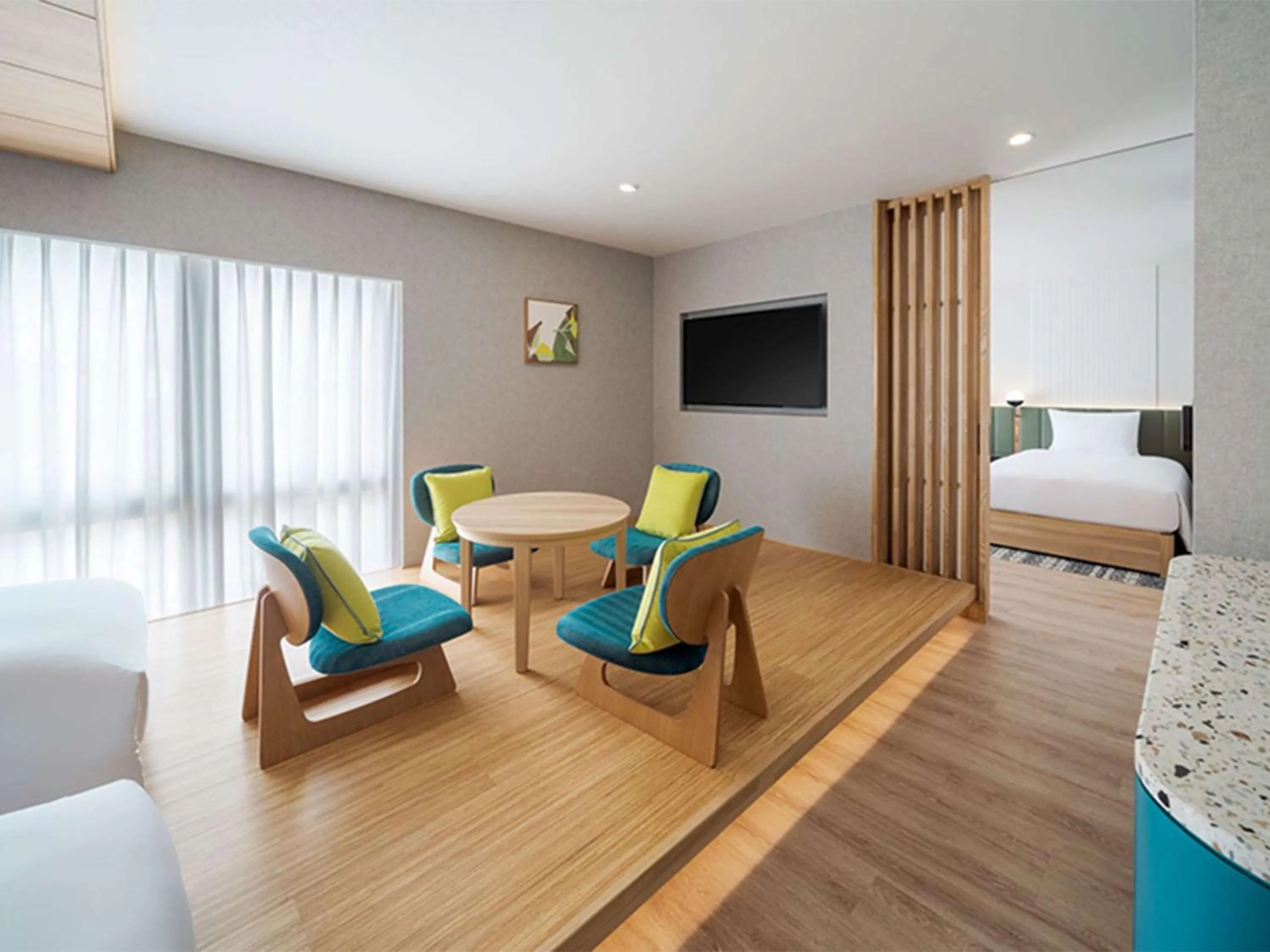 Living room, Bed in Hilton Garden Inn Kyoto Shijo Karasuma