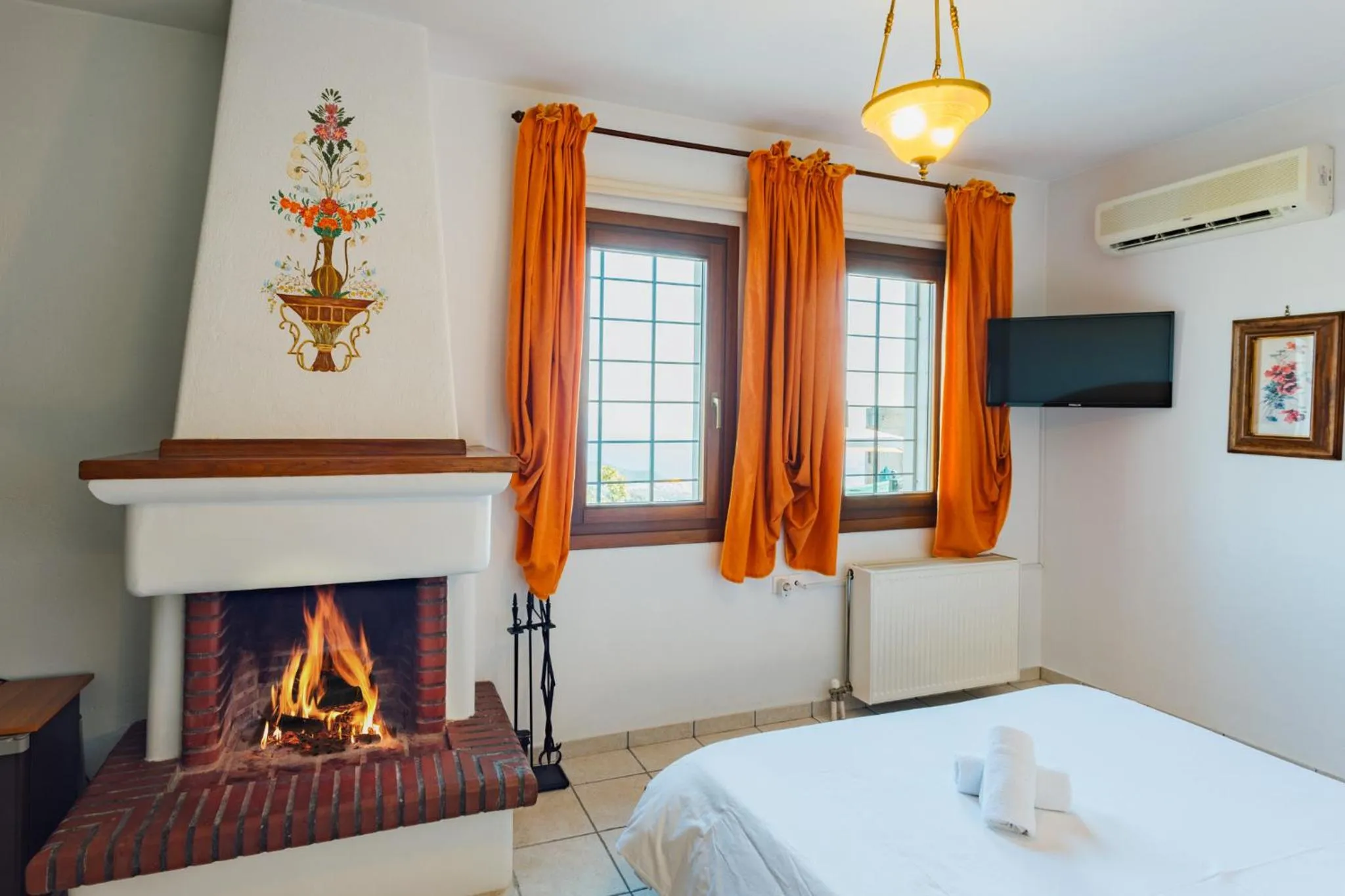 Bedroom, Bed in Archontiko Anemos