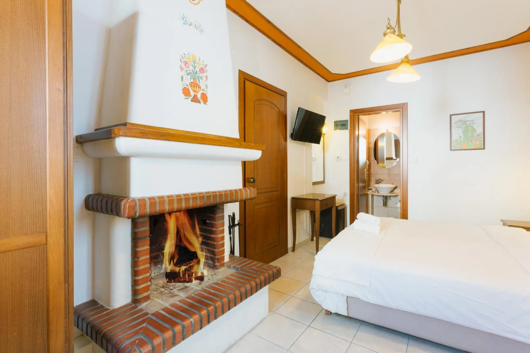 Bedroom, Bed in Archontiko Anemos