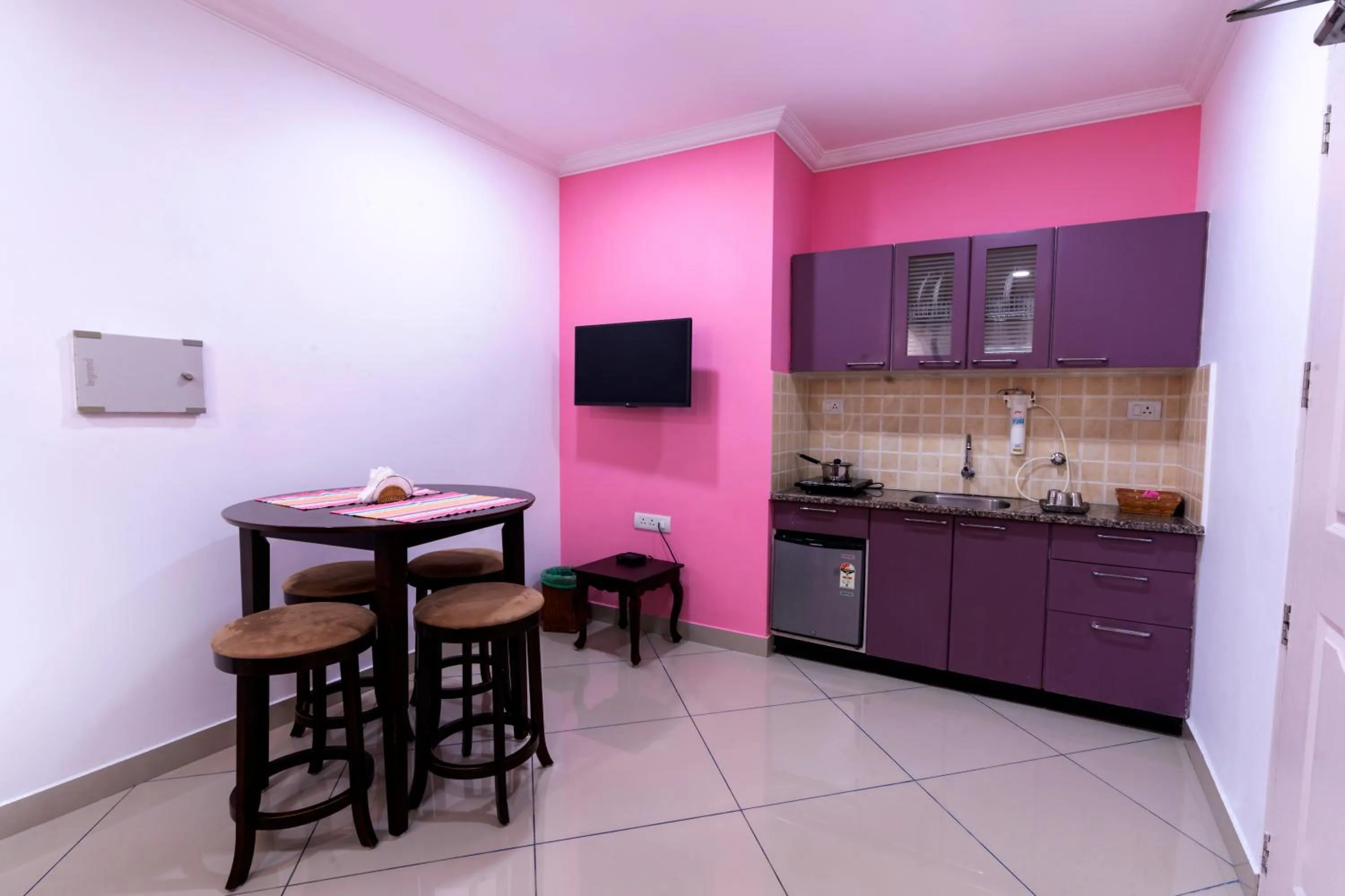 Dining area in Vasudevam Premium Suites