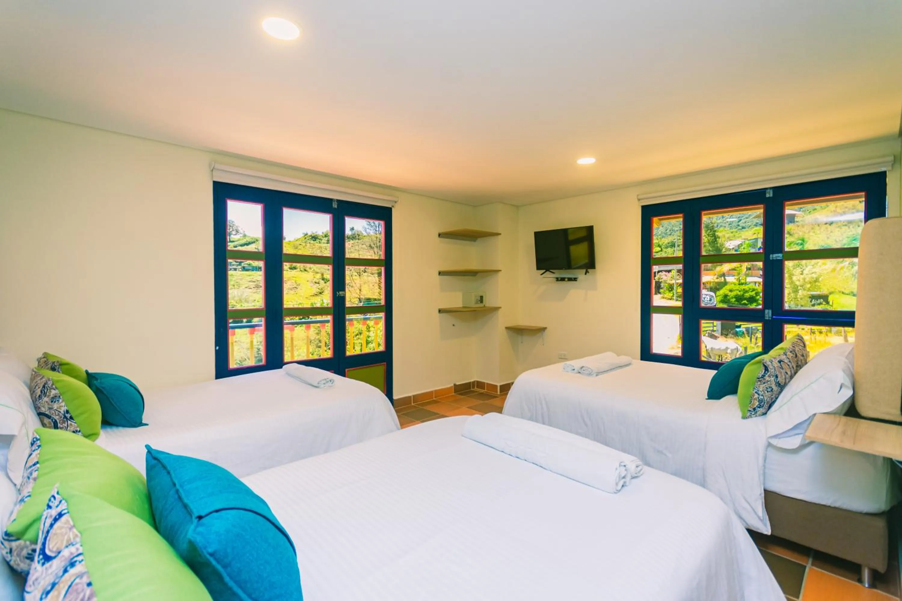 Bed in Hotel Bambu Guatape