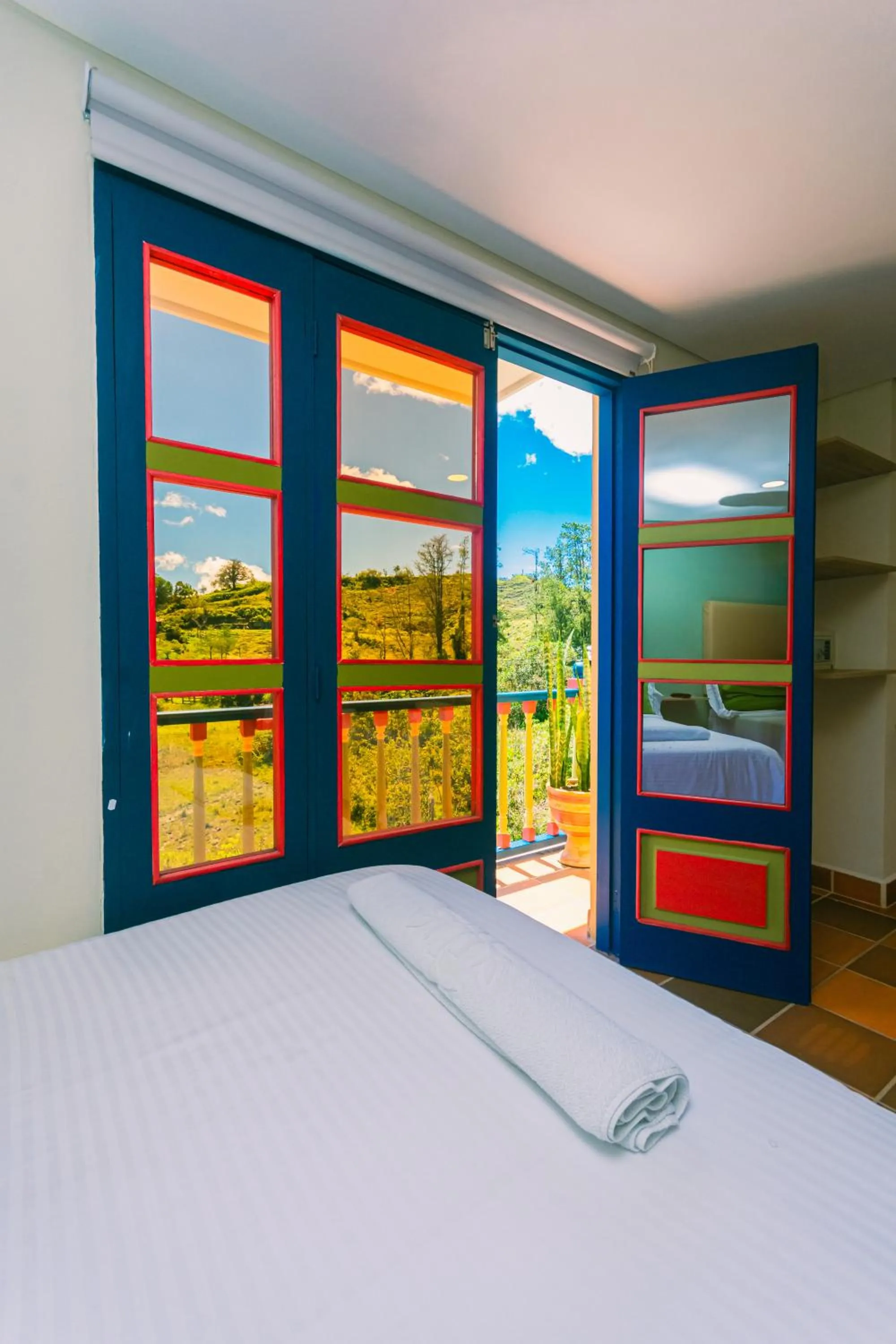 Bed in Hotel Bambu Guatape