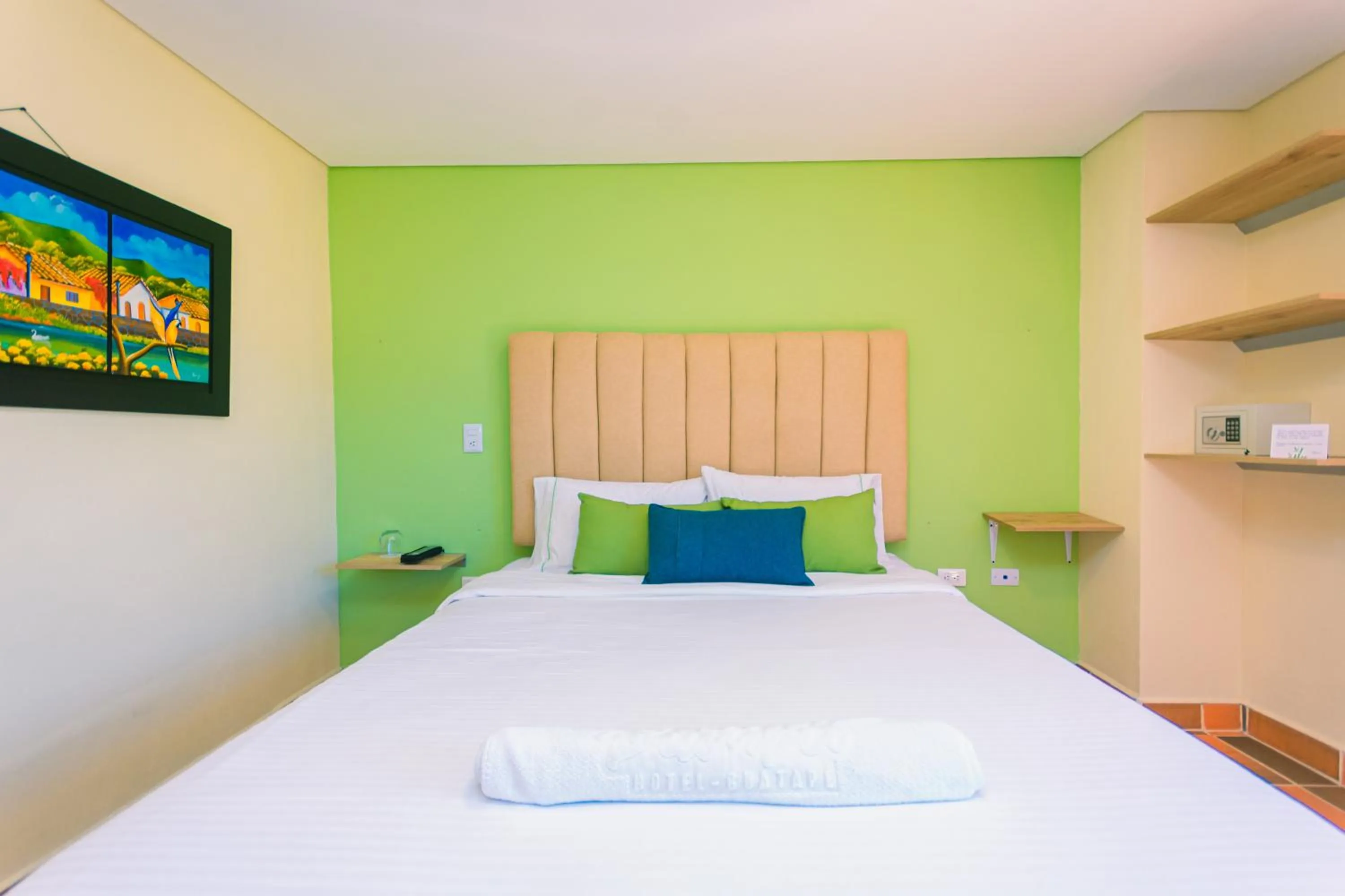 Bed in Hotel Bambu Guatape