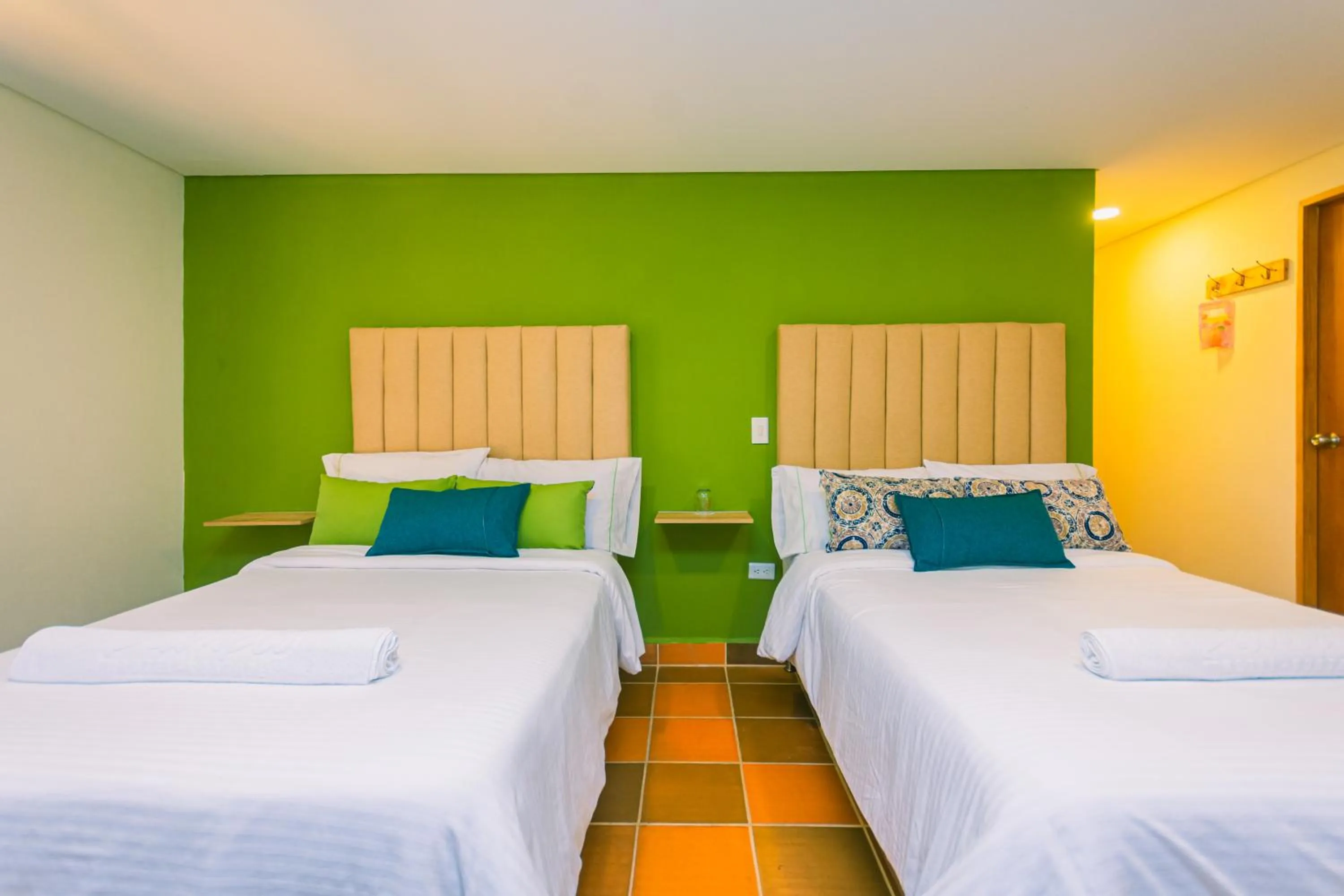 Bed in Hotel Bambu Guatape