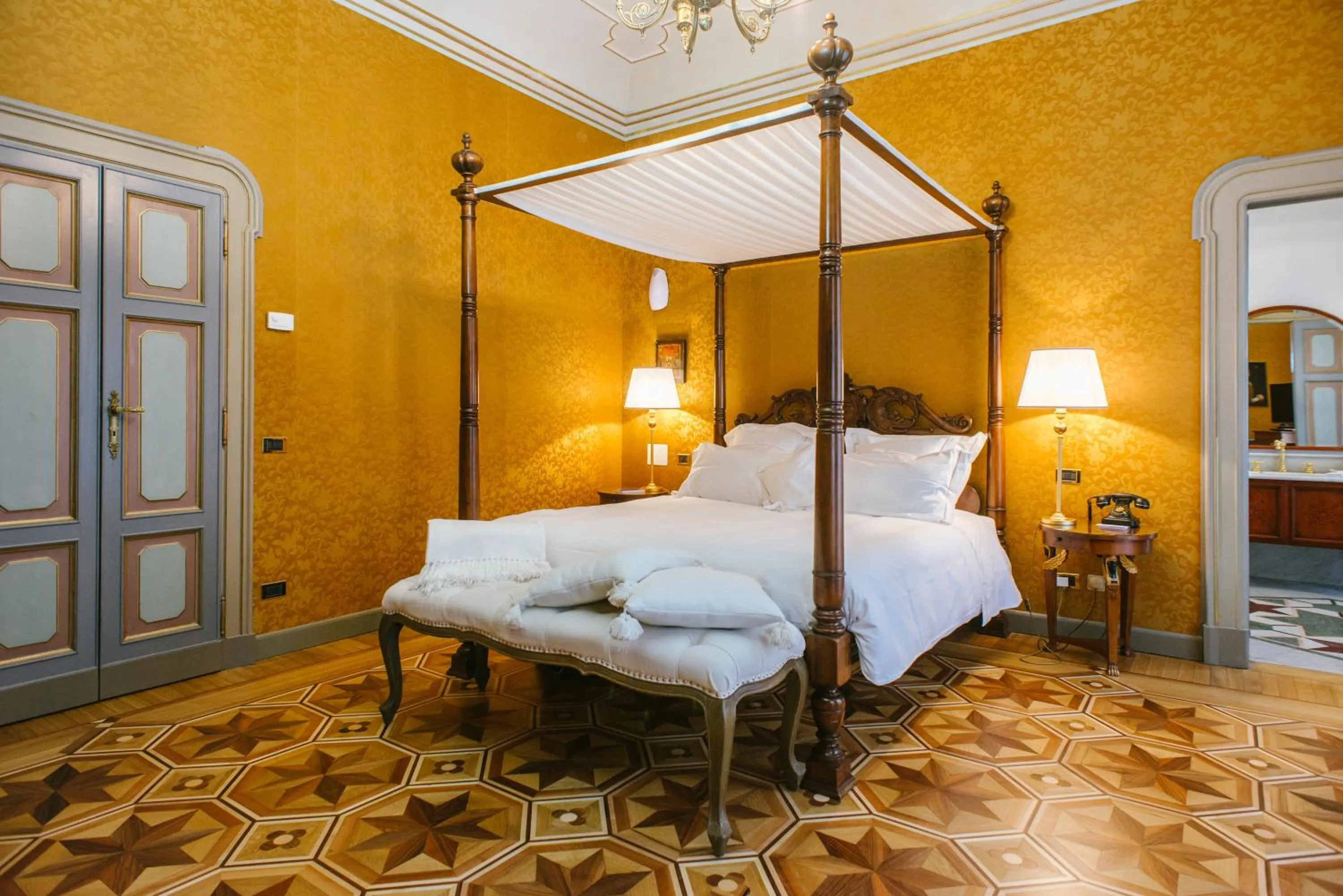 Bed in Relais & Chateaux Villa Crespi