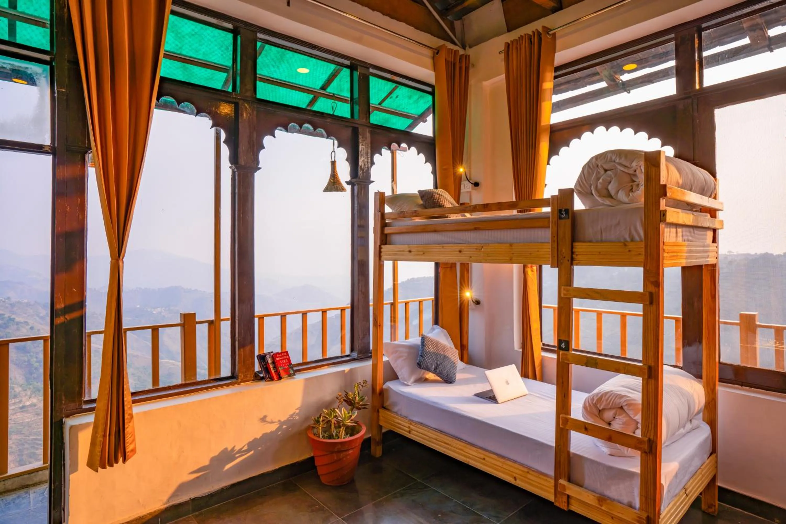 View (from property/room), Bed in Zostel Banikhet, Dalhousie