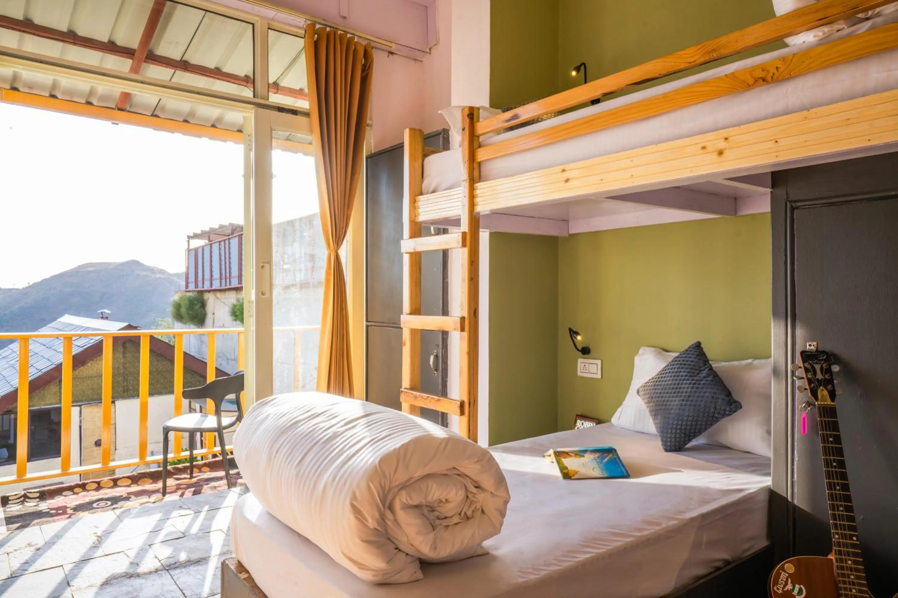 View (from property/room), Bed in Zostel Banikhet, Dalhousie