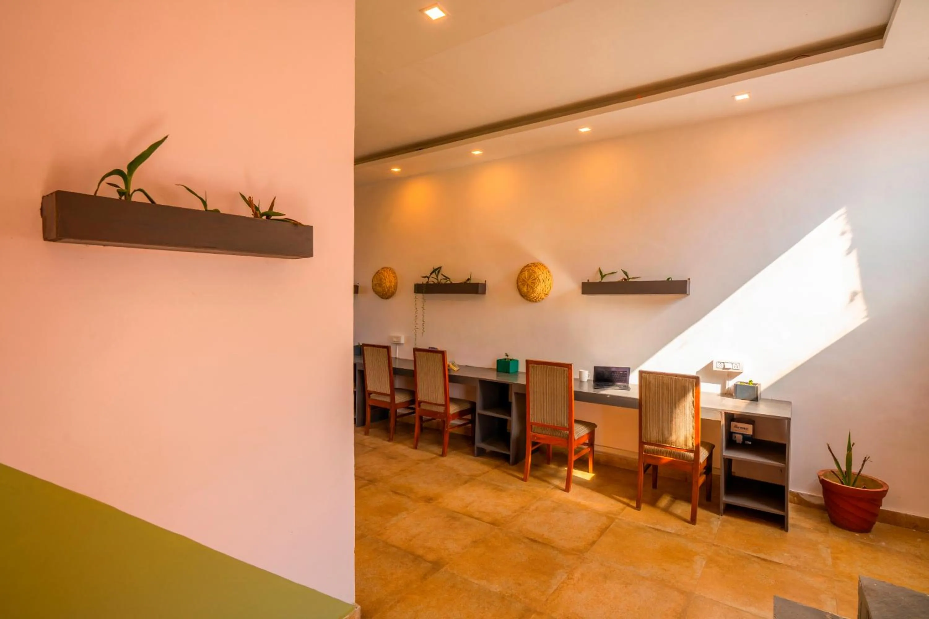 Seating area in Zostel Banikhet, Dalhousie