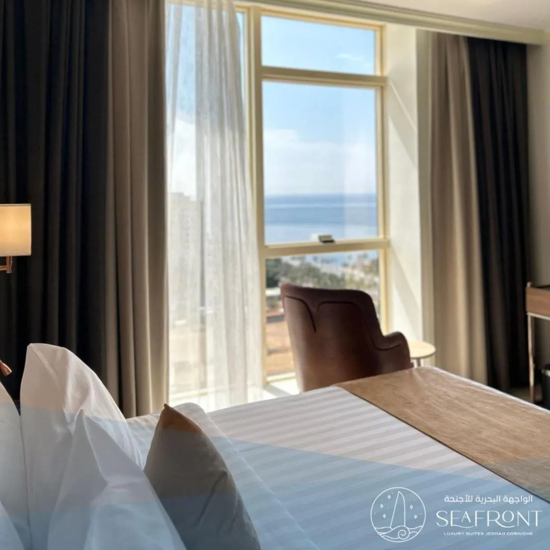 Bed in Seafront Luxury Suites Jeddah Corniche