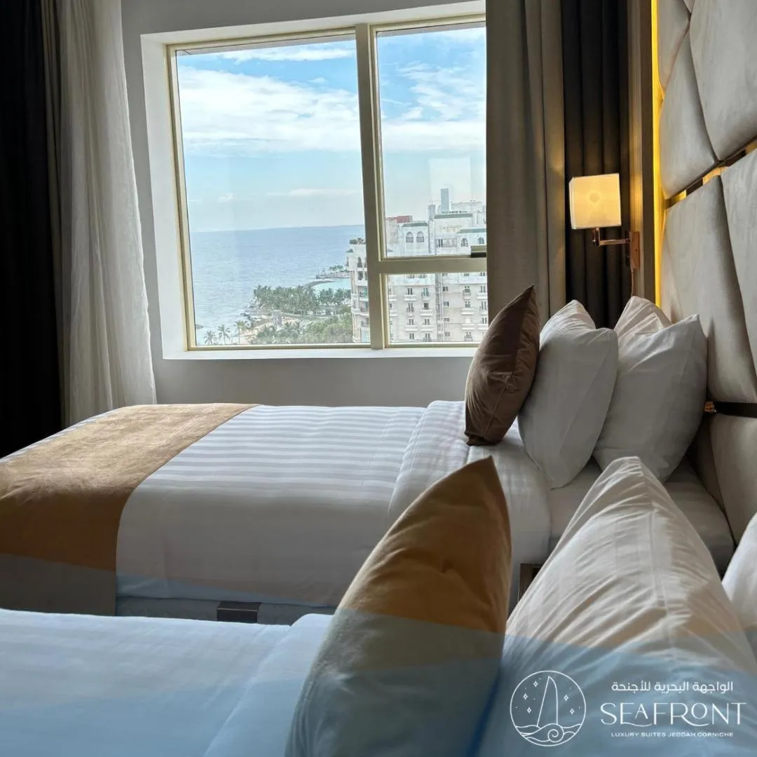 Bed in Seafront Luxury Suites Jeddah Corniche