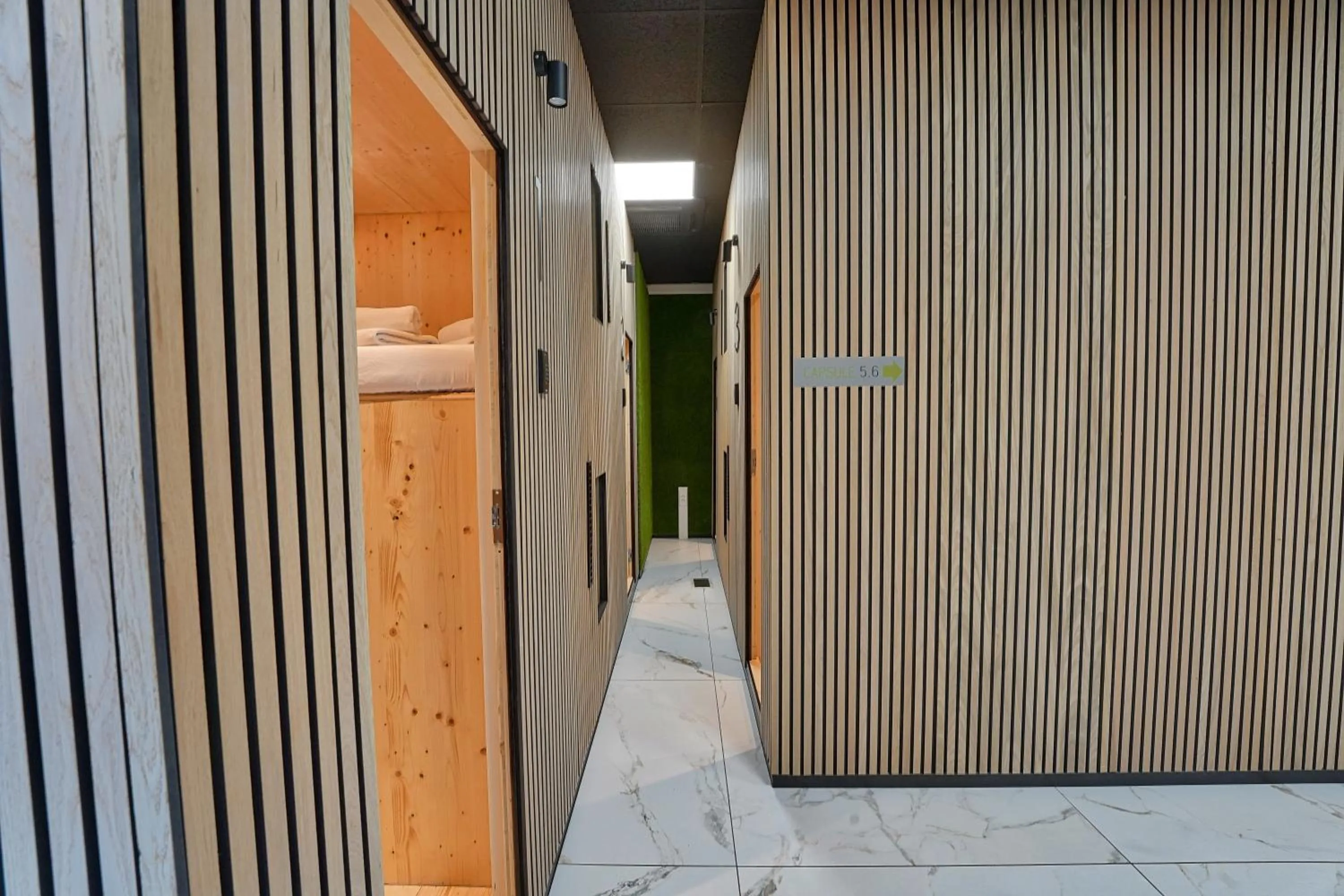 Living room in Ljubljana Capsule Hostel