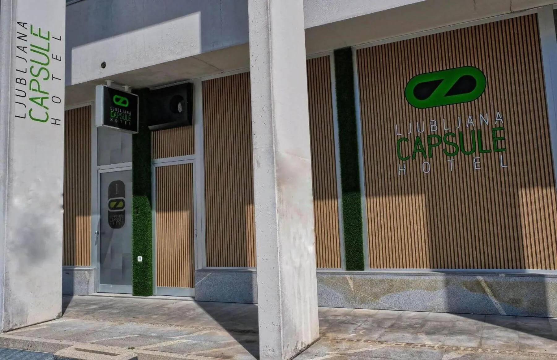 Facade/entrance in Ljubljana Capsule Hostel