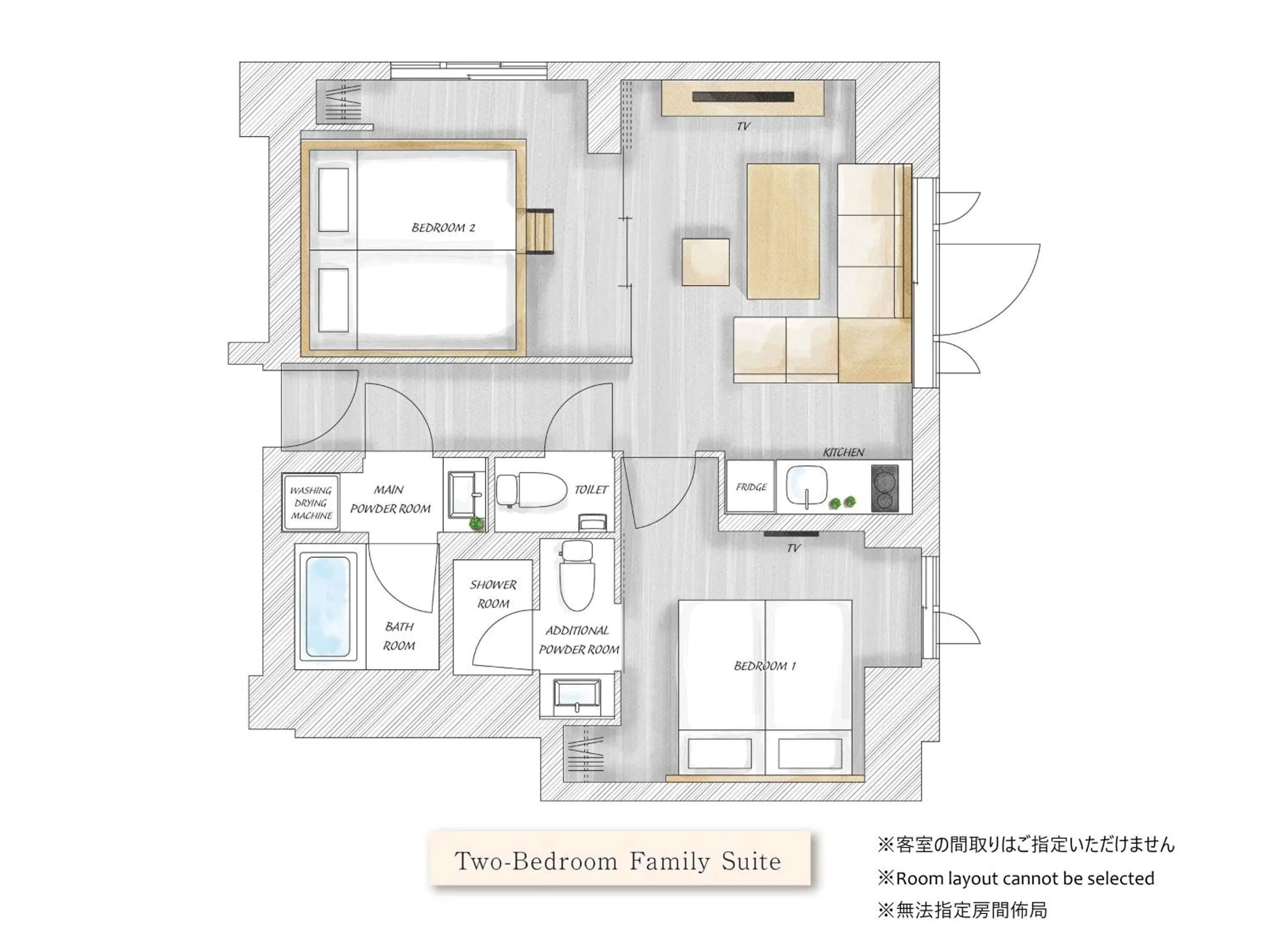 Floor plan in MIMARU SUITES Tokyo Nihombashi