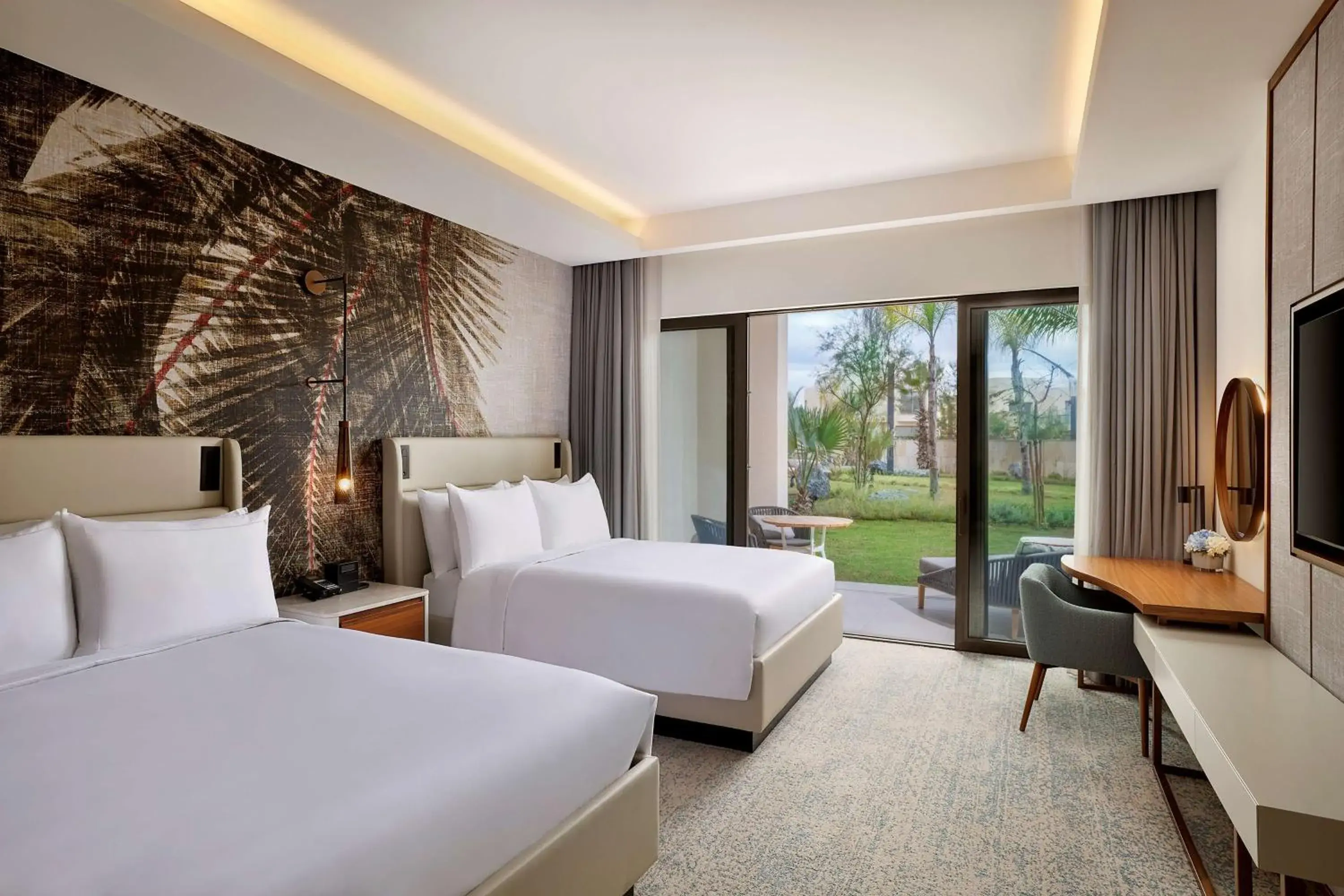 Deluxe Queen Room with Two Queen Beds and Garden View in Conrad Rabat Arzana Deluxe Queen Room with Two Queen Beds and Garden View in Conrad Rabat Arzana