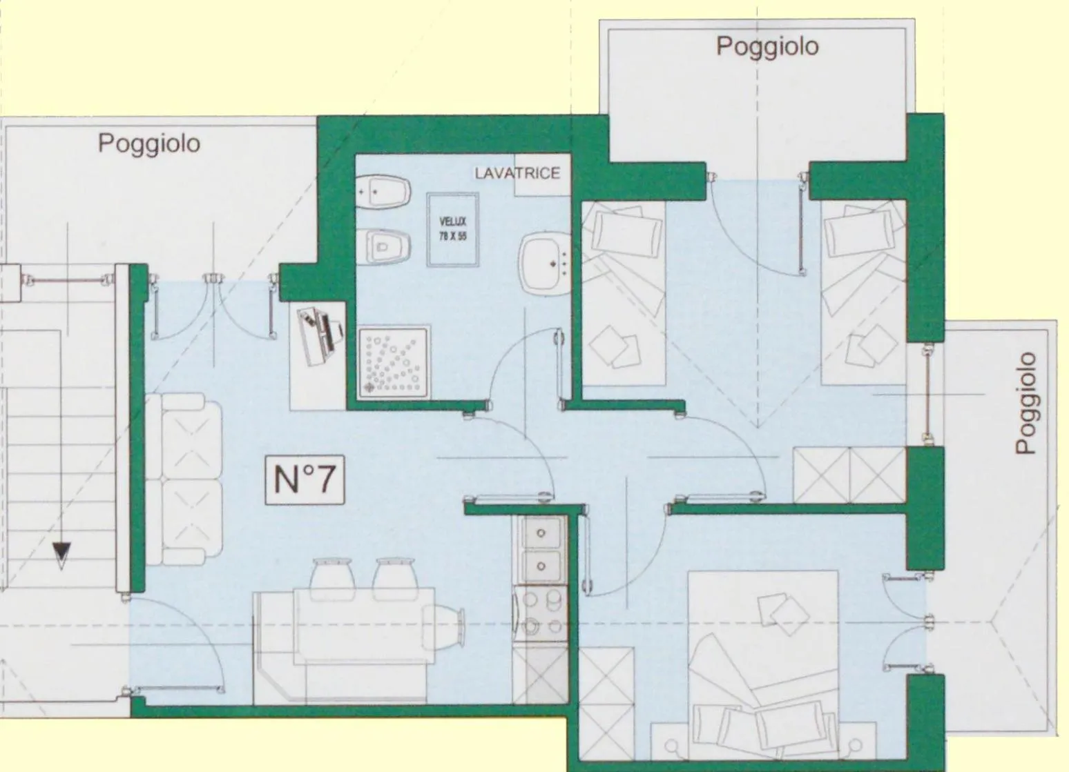 Floor plan in Casa Azzurra