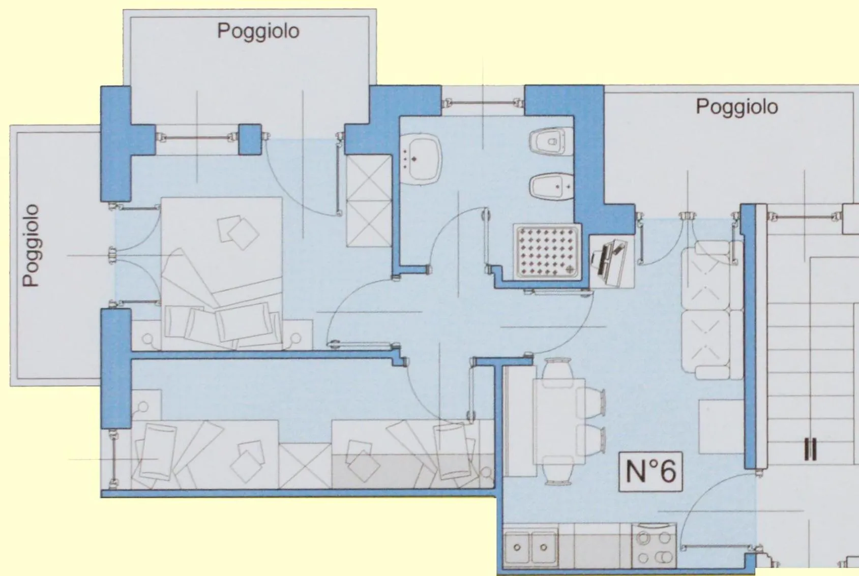 Floor plan in Casa Azzurra