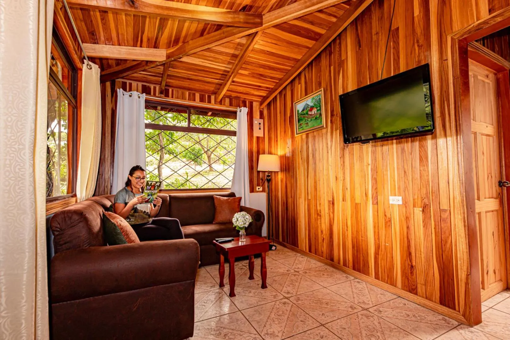 Living room in Cabañas La Pradera